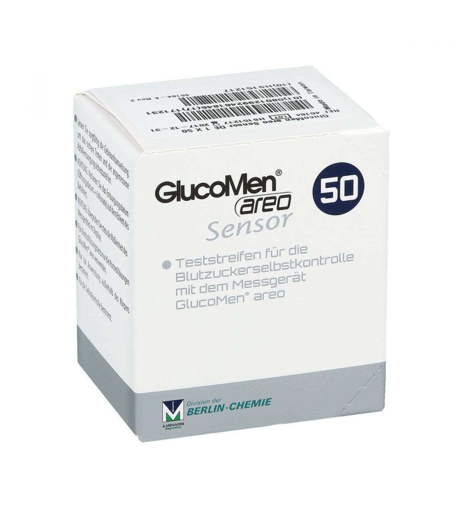 Glucomen Areo Sensor Test Strips - 50 pcs | Accurate Diabetes Monitoring | Buy Online with International Shipping - Buy Online on GoSupps.com