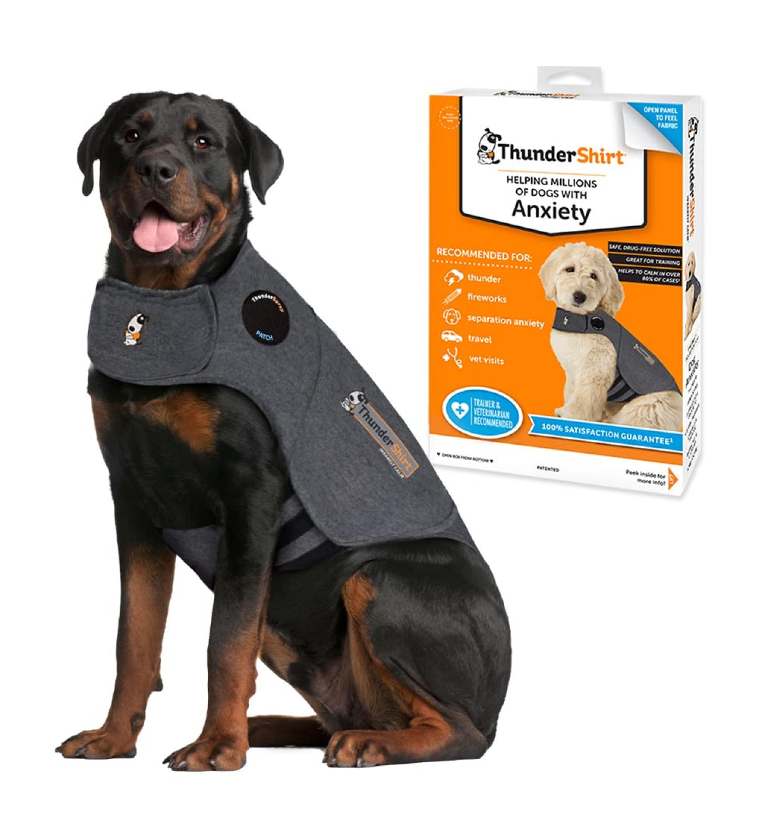 Petlife Thundershirt Anxiety Coat for Dogs | Heather Grey XXL (110+ lbs) | Jacket Only - Buy Online on GoSupps.com