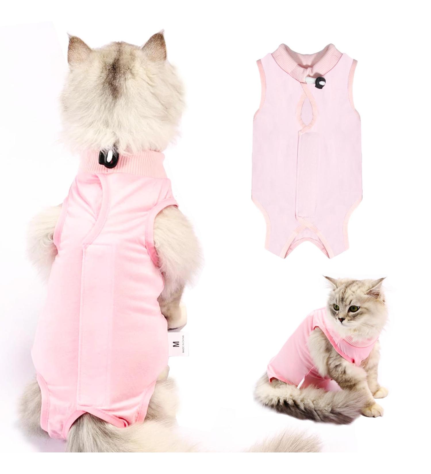 CLLRYBO Pink Katzenbody for Cats | Post-Surgery Recovery Suit | Medical Surgical Shirt (Large) - Buy Online on GoSupps.com