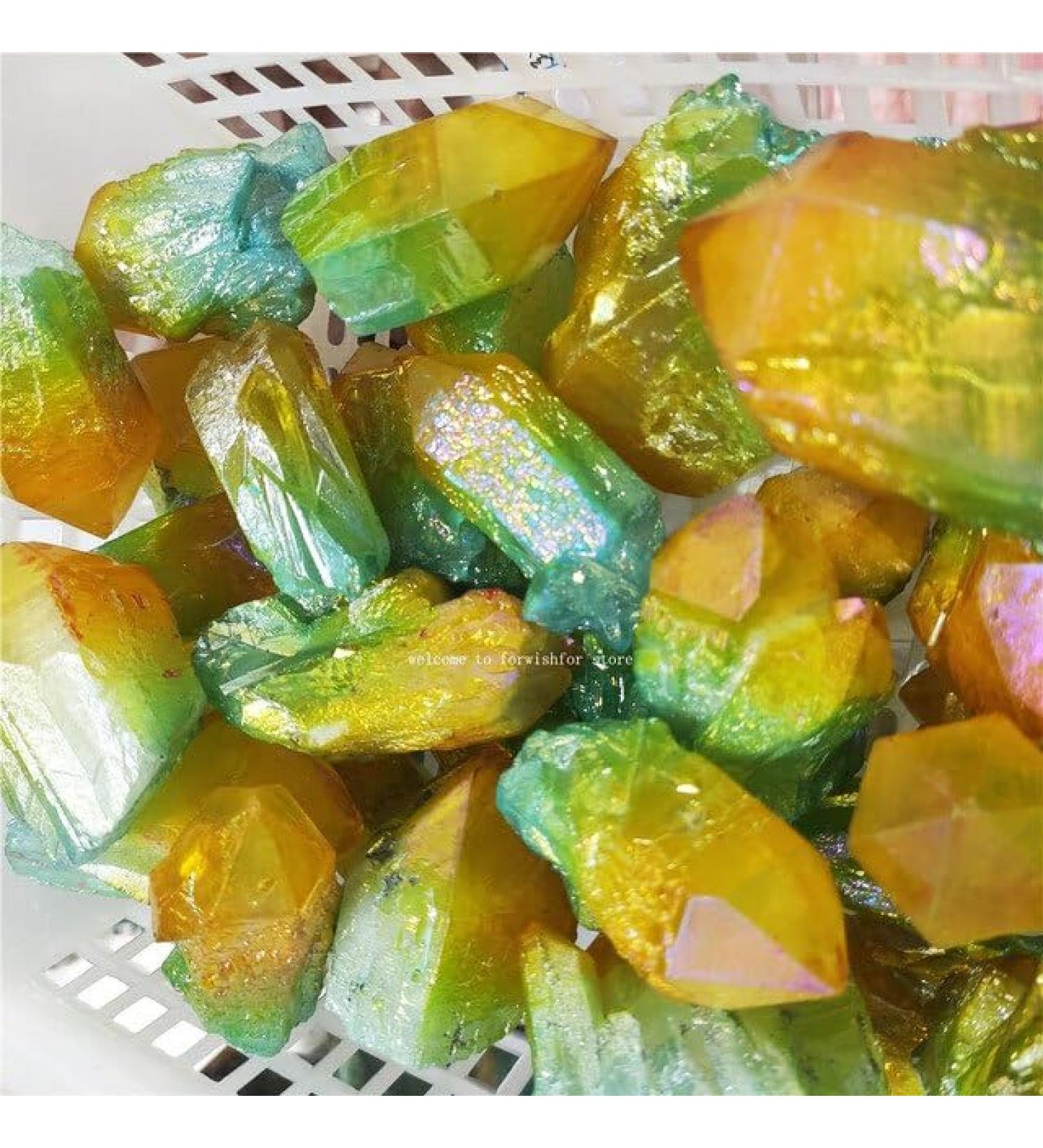 Natural Aura Rough Stone Crystal Raw Gemstone Home Display Colorful Decorative White Crystal Jewelry - (Color: Light Yellow Size: random1pcs) - Buy Online on GoSupps.com