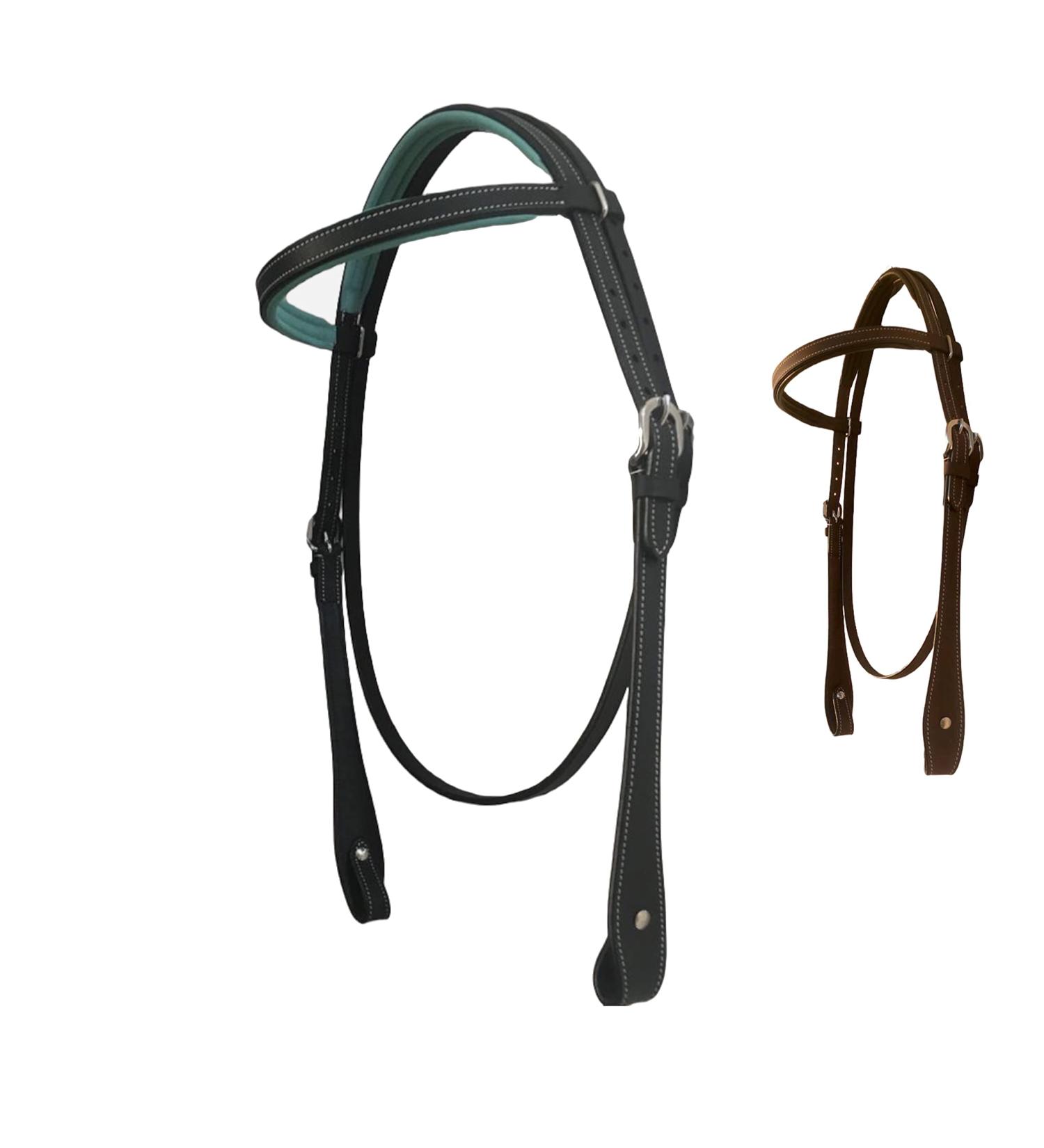Majestic Ally Padded Leather Brow Band Headstall - Black | Quality Horse Equipment - Buy Online on GoSupps.com