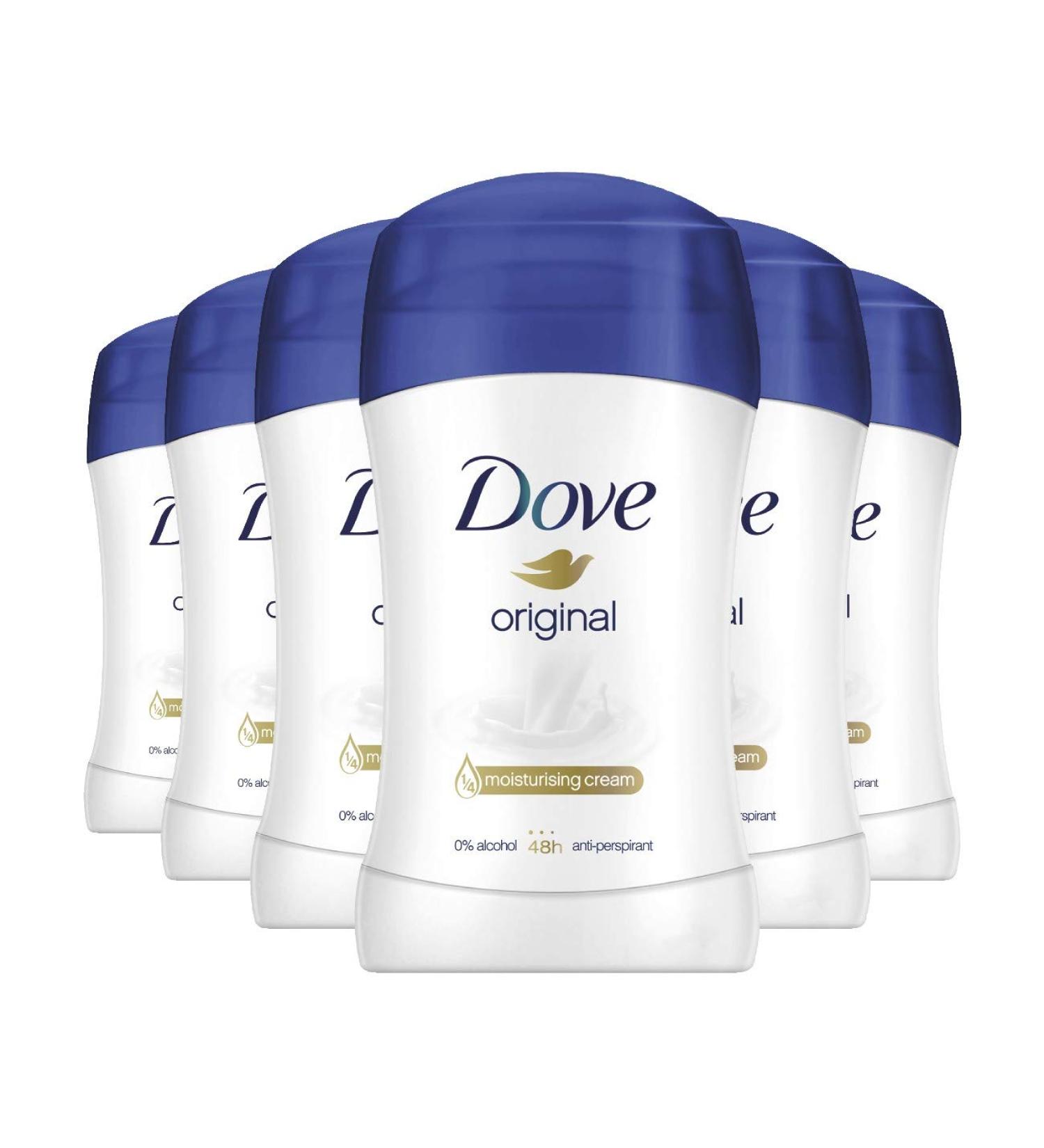 Dove Original Scent Deodorant Stick Antiperspirant 6 Pack - 40g Each - Buy Online on GoSupps.com