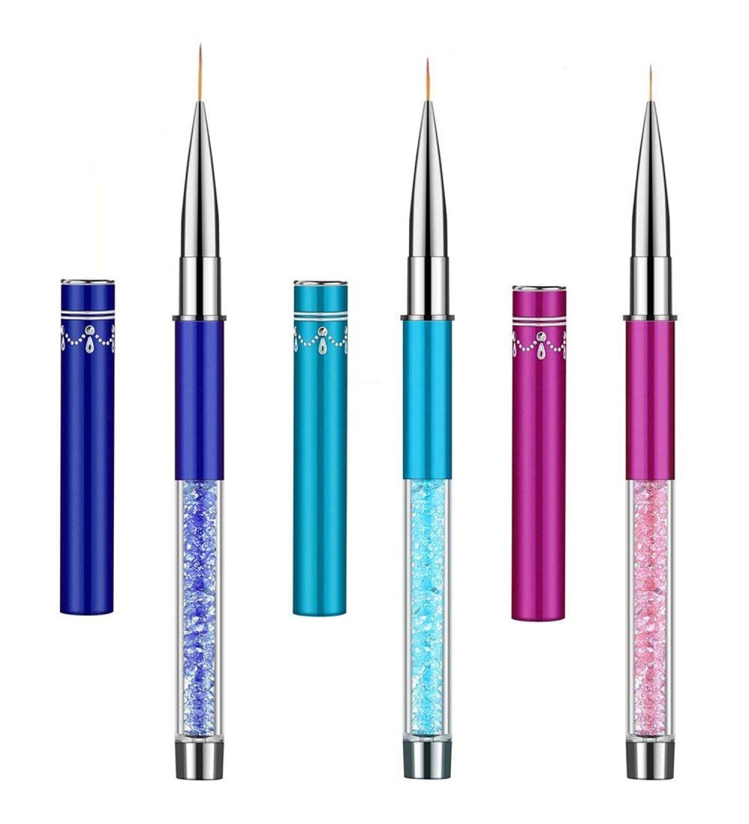 Gracelaza 3pcs Nail Art Brush Set - UV Gel & Acrylic Paint Pens for Perfect Designs - Buy Online on GoSupps.com