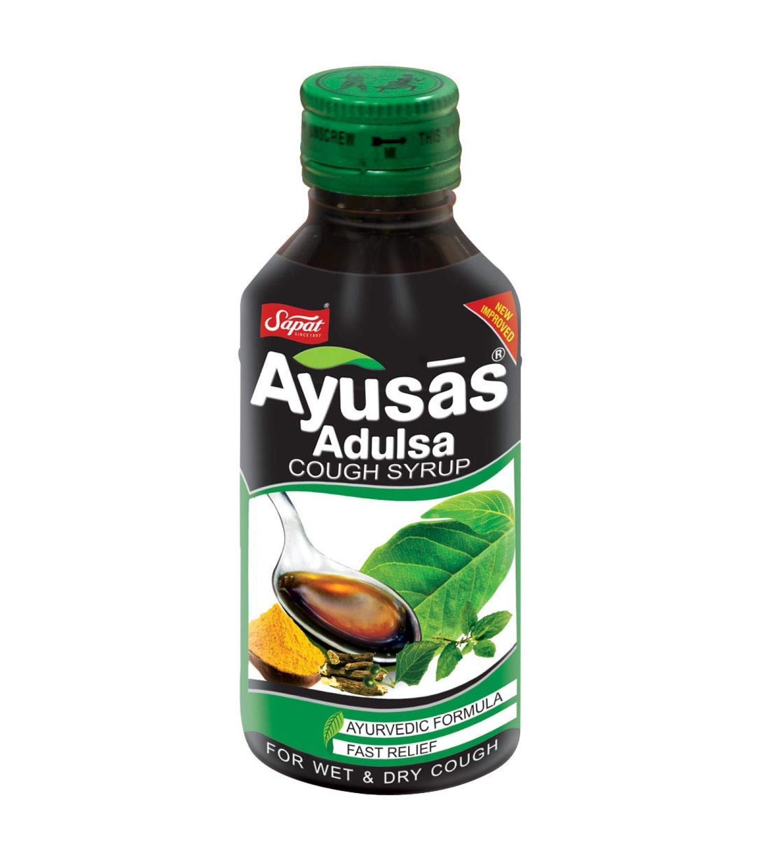 Buy Sapat Ayusas Adulsa Syrup 100ML (Pack of 2) - International Shipping Available | Natural Health Remedy - Buy Online on GoSupps.com