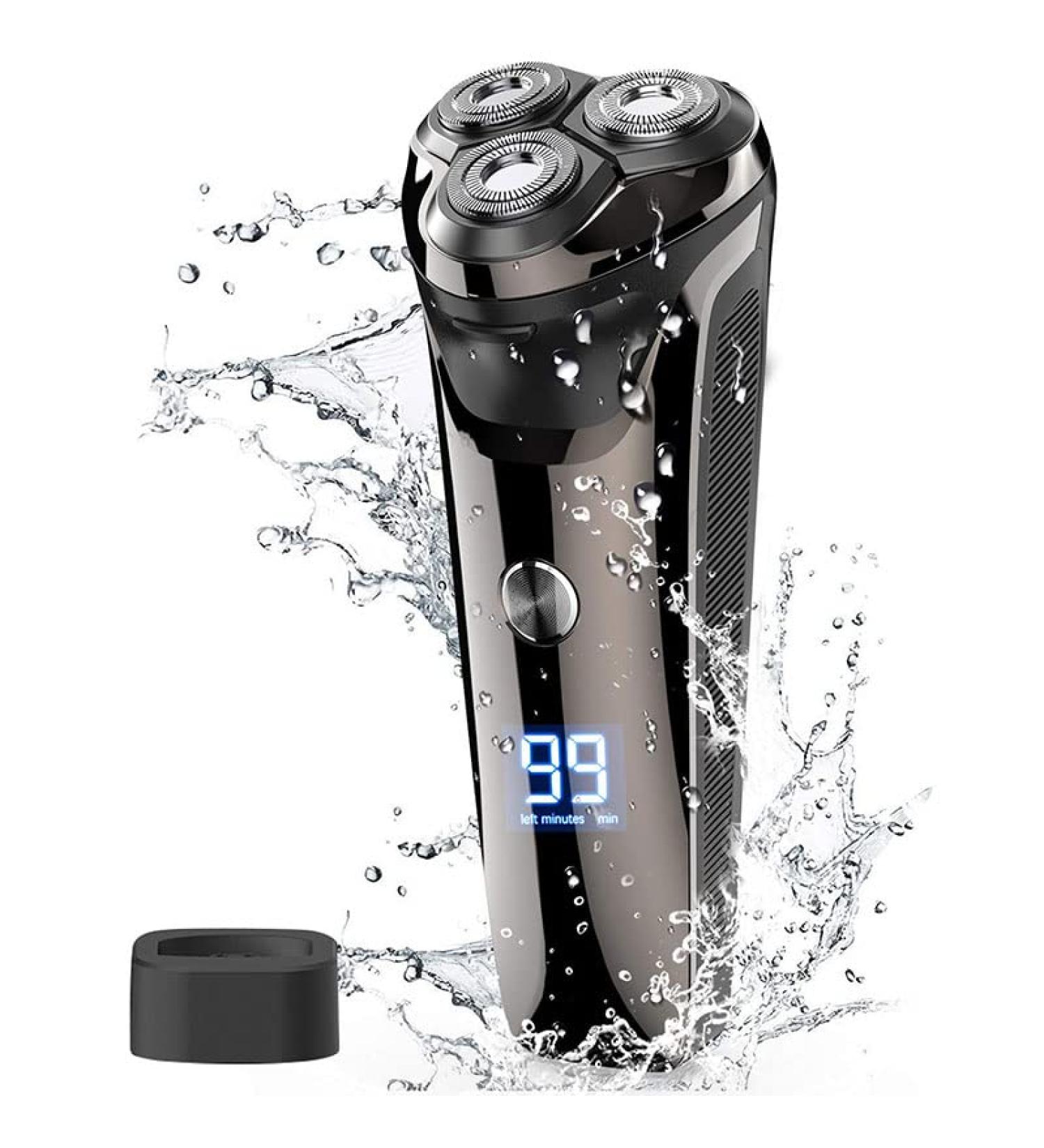 Premium Waterproof Electric Razor for Men - Rechargeable Rotary Shaver for Wet & Dry Grooming - Buy Online on GoSupps.com