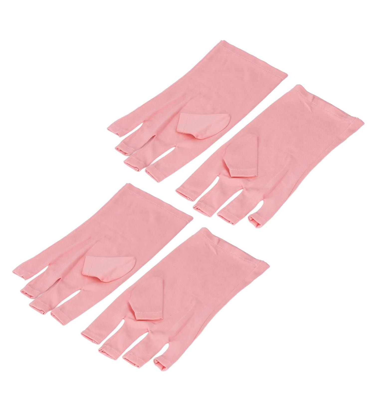 Nail Gloves Hand Protection Breathable Reusable Nail Art Fingerless UV Gloves Pink for Manicure - Buy Online on GoSupps.com
