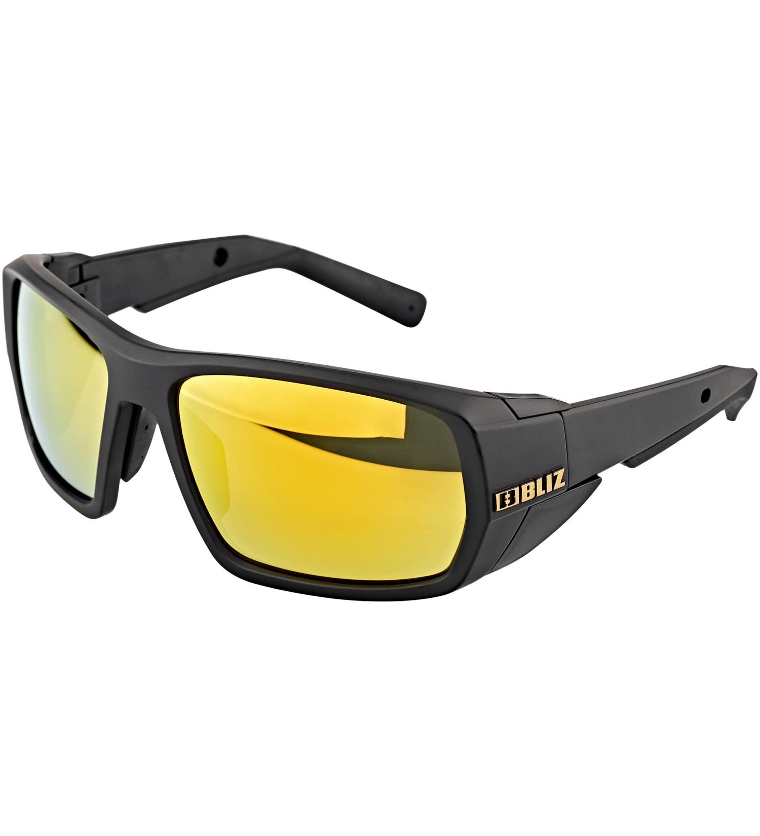 Bliz Peak Sports Glasses - Matte Black with POL Brown Gold Lenses | International Shipping Available - Buy Online on GoSupps.com