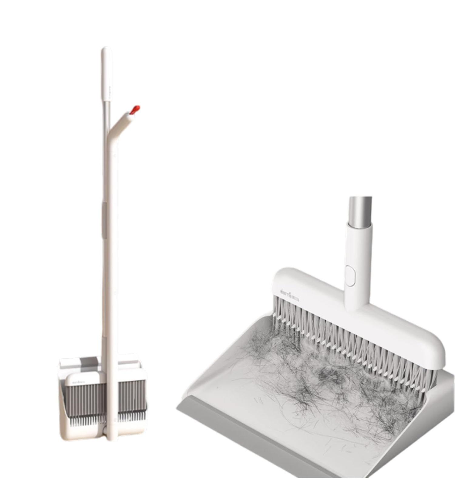 WHDEOY YJLYQF Dustpan and Brush Set Long Handled Tall 180 Degree Rotating Sweeping Brush Household Dust Pan with Comb Teeth for Indoor Outdoor Garden Home - Buy Online on GoSupps.com