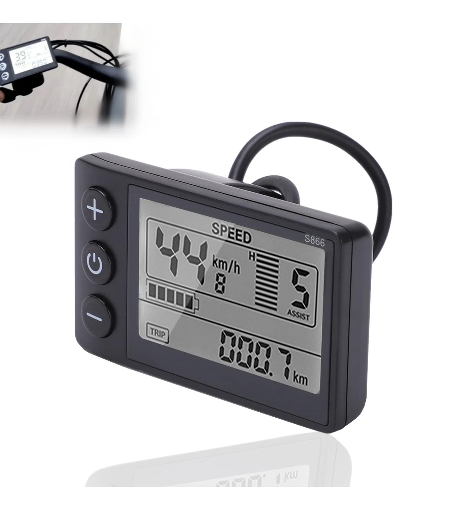 S866 Electric Bicycle LCD Display Meter - 24V 36V 48V E-Bike Control Panel with Waterproof Plug and UART Communication Protocol - Buy Online on GoSupps.com