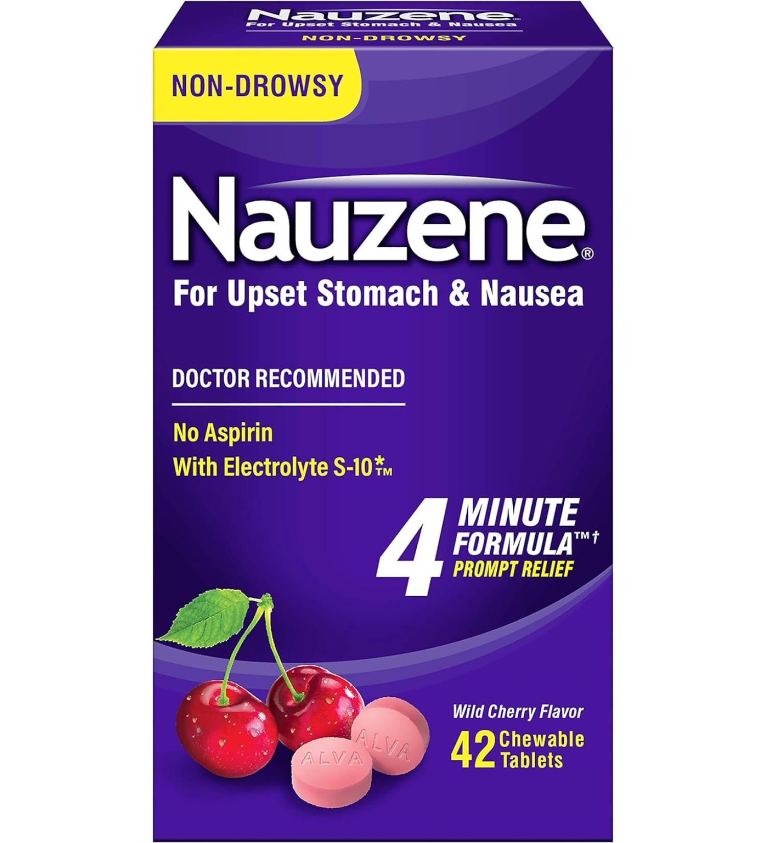 Nauzene Nausea Relief Chewable Tablets 40 Count | Fast Relief from Nausea | International Shipping Available - Buy Online on GoSupps.com
