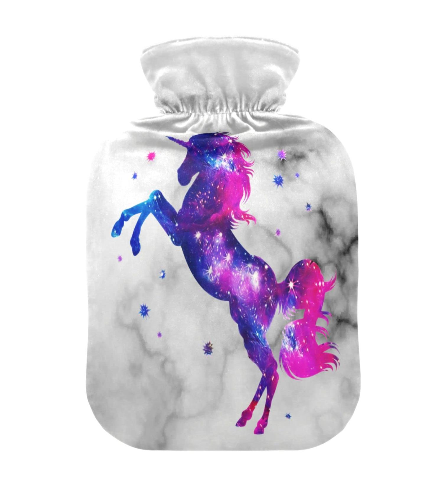 White Marble Galaxy Unicorn Heat Bottle | 1L Pain Relief & Cramps | International Shipping Available - Buy Online on GoSupps.com