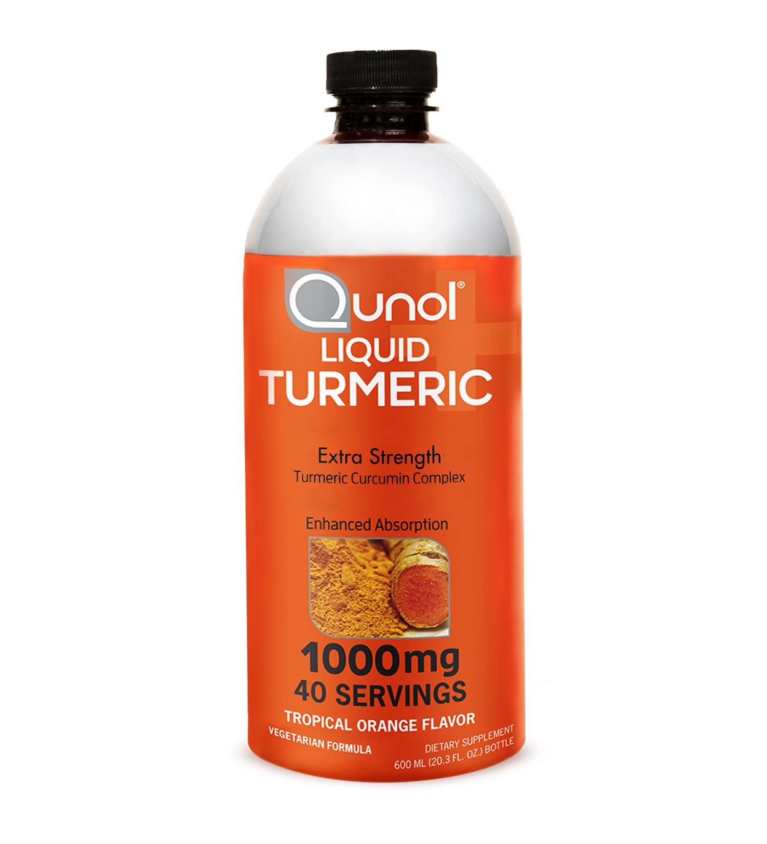Qunol Liquid Turmeric Curcumin with Black Pepper 1000 Milligram Supports Healthy Inflammation Response and Joint Support Dietary Supplement Extra Strength 40 Servings 20.3 fl oz (pack of 1) Orange 20.3 Fl Oz (Pack of 1)