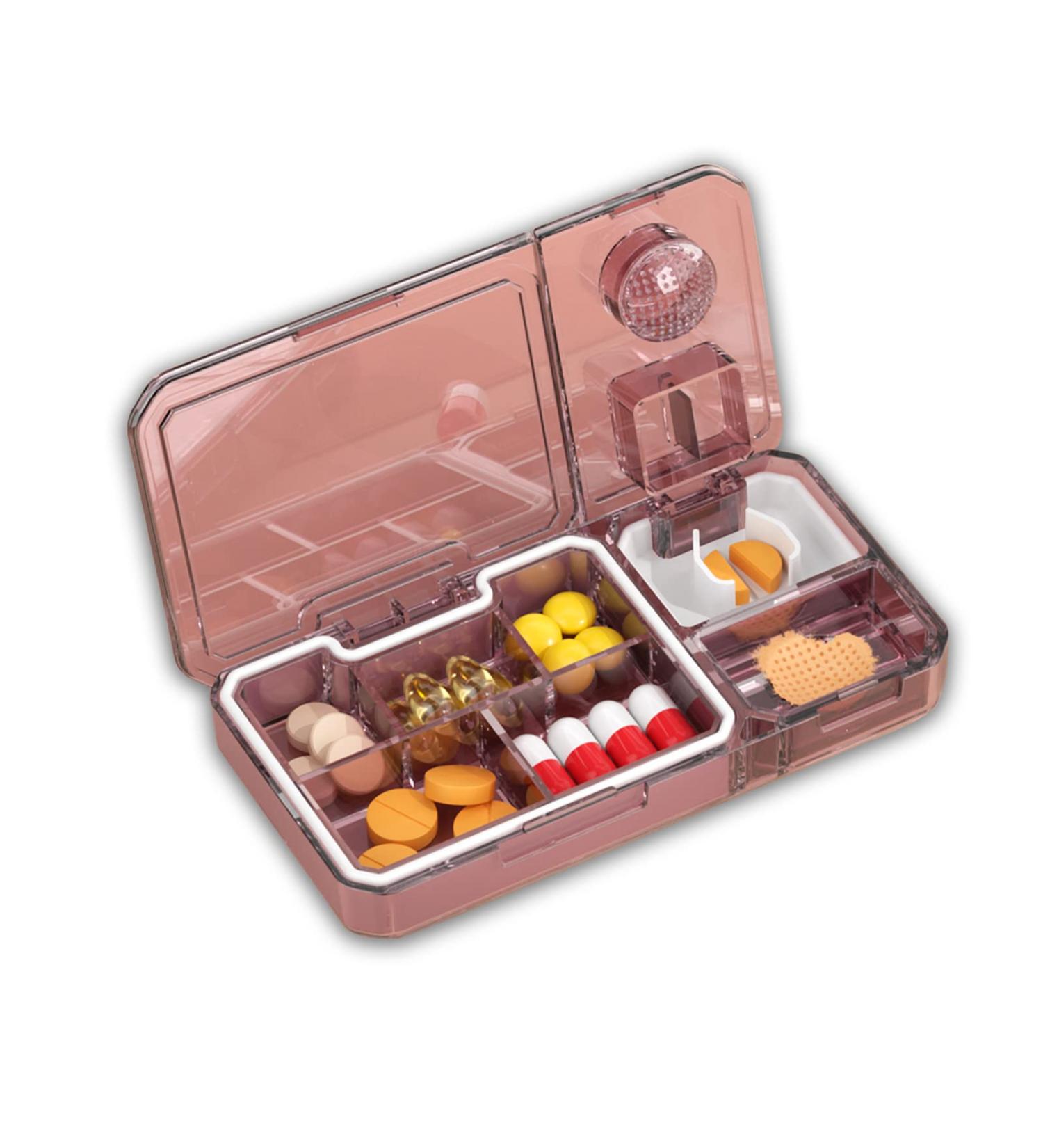 Portable Pill Cutter & Splitter - Multi-Function Pill Crusher for Small & Large Vitamins - Red - Buy Online on GoSupps.com