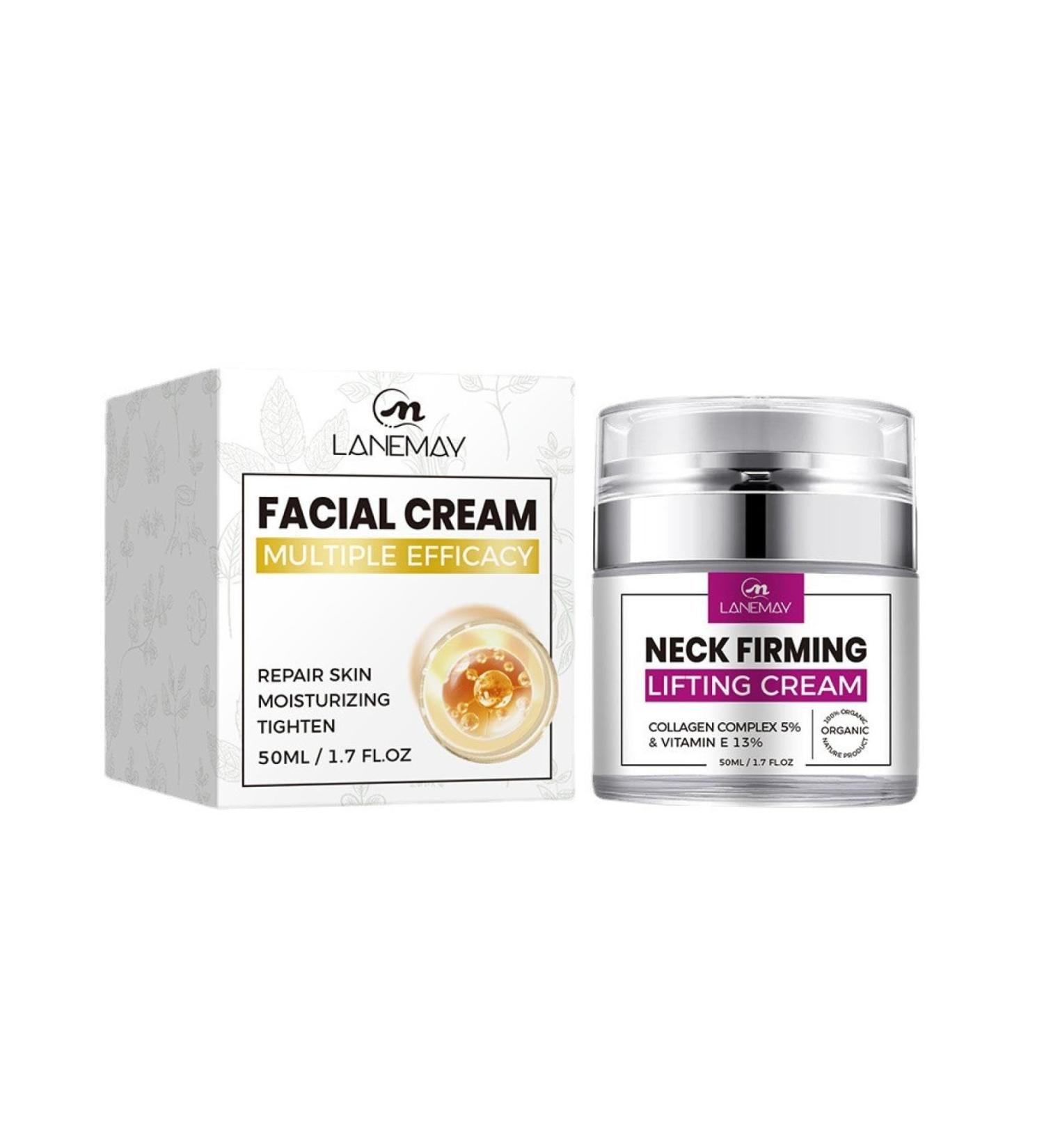 Neck Firming Lifting Cream | Organic Hyaluronic Acid & Jojoba Oil | Anti-Aging Moisturizer with Collagen & Vitamin E | Day & Night Facial Cream - Buy Online on GoSupps.com