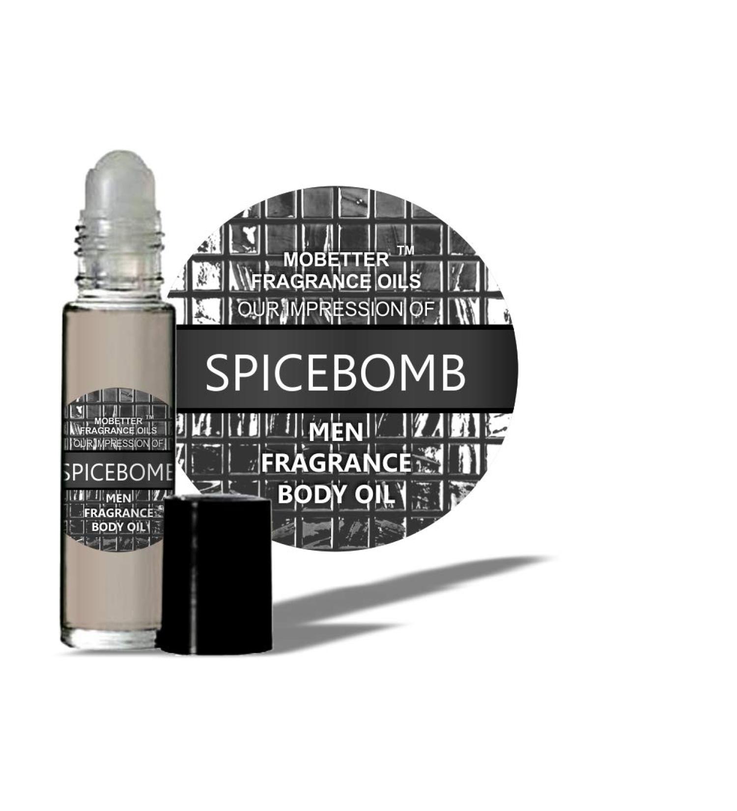 MoBetter Fragrance Oils' Our Impression of SpiceBomb for Men Body Oil 1/3 oz roll on Glass Bottle 1 Count (Pack of 1) SpiceBomb
