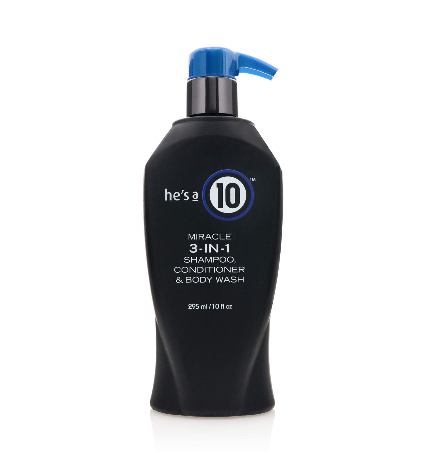 It's a 10 Haircare He's A Miracle 3-in-1 Shampoo, Conditioner and Body Wash, 10 fl Ounces