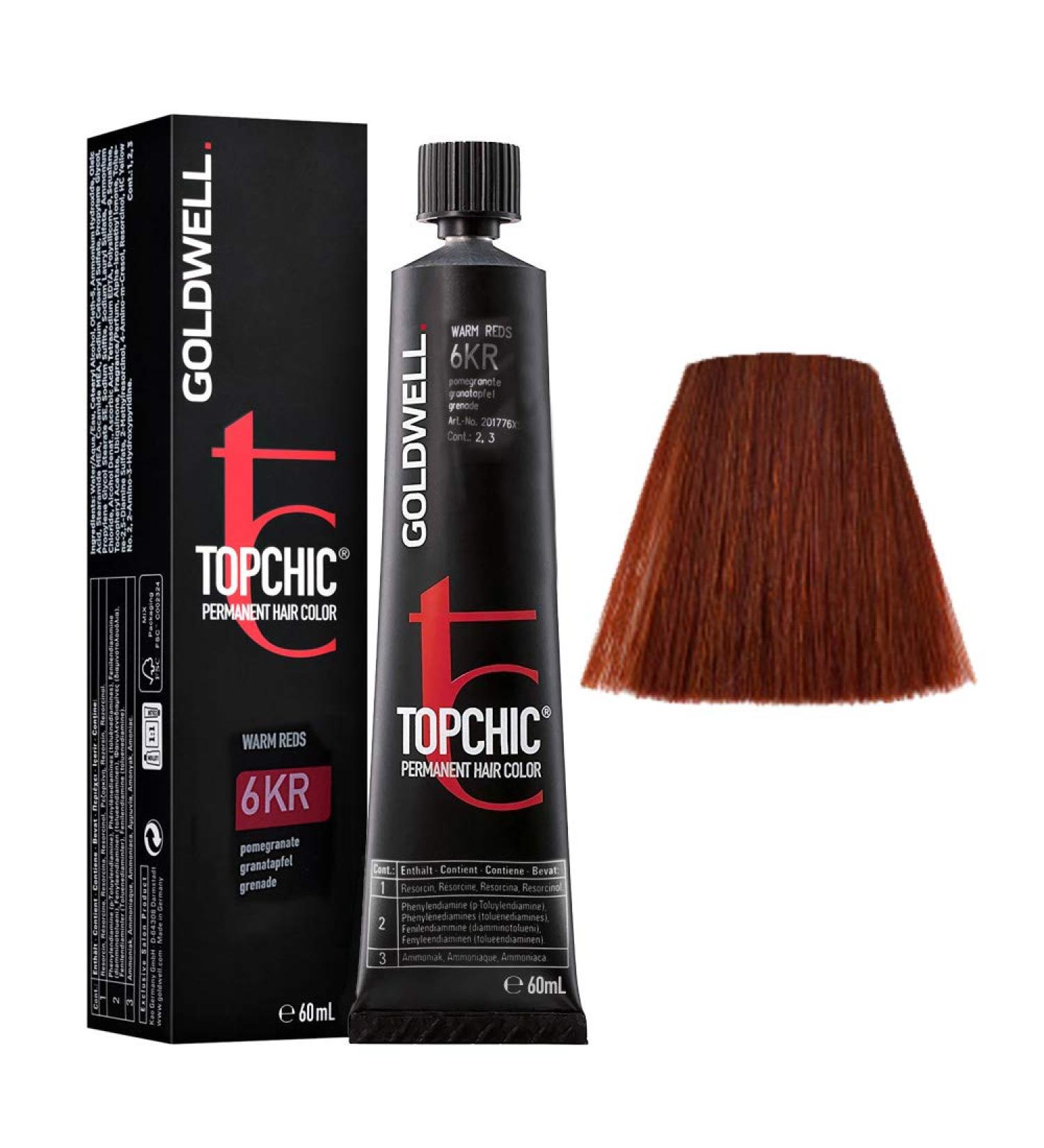 Goldwell Topchic Hair Color 6KR pomegranate 1 pack (1 x 60 ml) pomegranate 1 piece (1 pack)