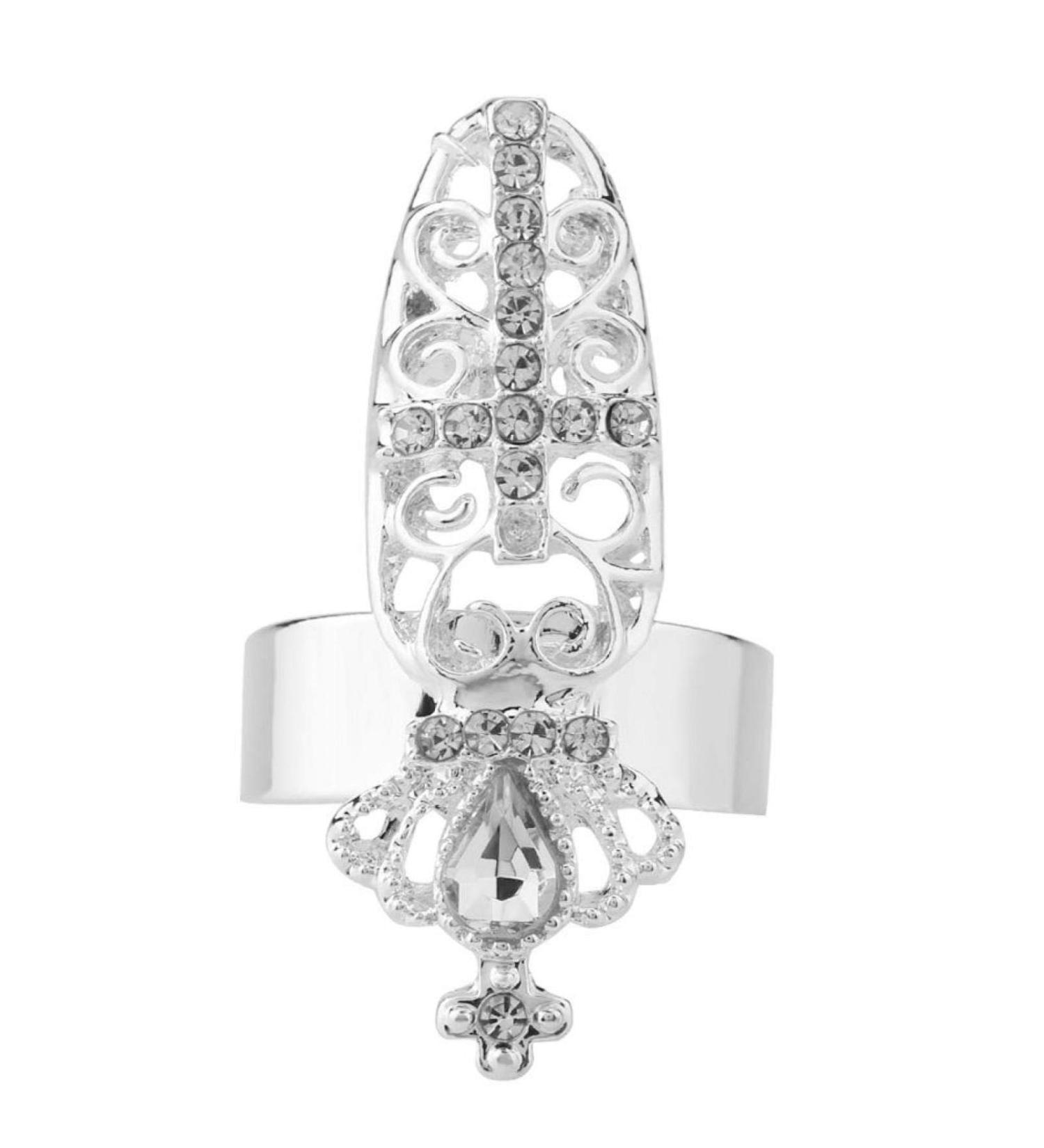 Stylish Crystal Nail Ring - Aluminum Alloy Nail Accessories for Parties | Shop Now! - Buy Online on GoSupps.com