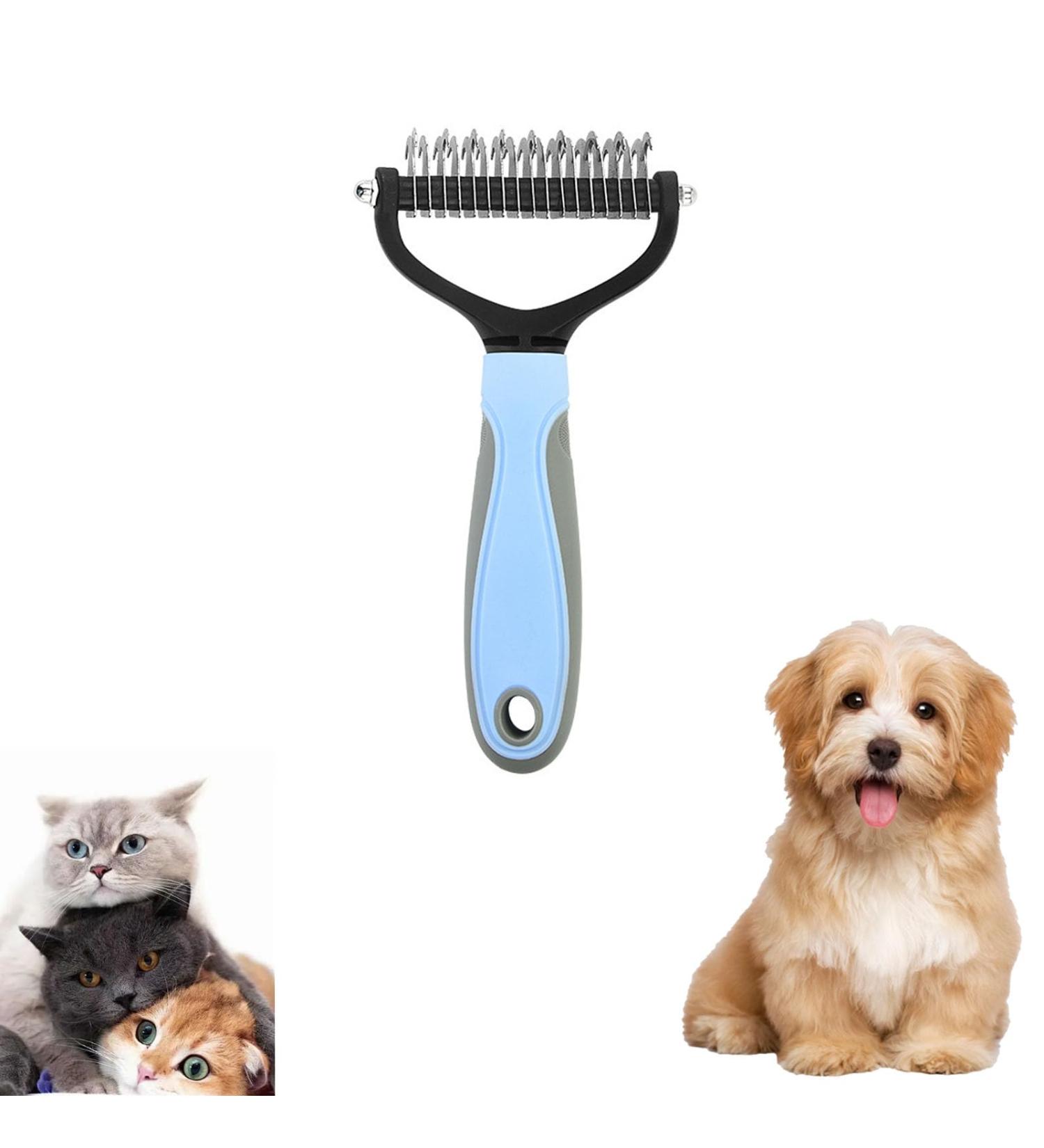 Dematting Comb for Dogs Dog Grooming Comb Cat Comb for Long Haired Cats Dematting Tools for Dogs 9 * 17.5cm Tool for Dogs Deshedding Tool for Dogs Dematting Comb for Cats (Blue) - Buy Online on GoSupps.com