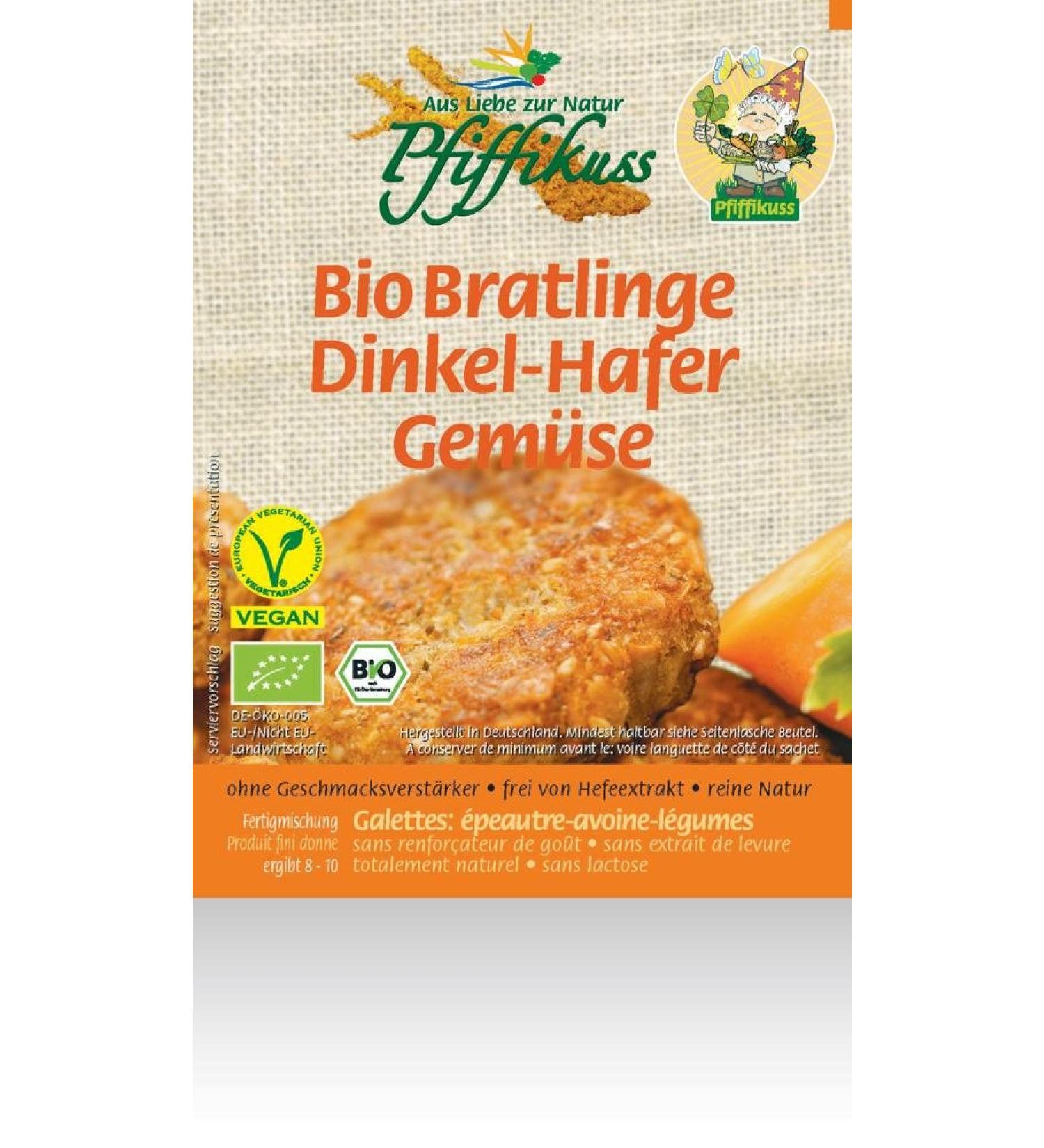 Pfiffikuss Organic Spelt-Oat-Vegetable Patties 160g