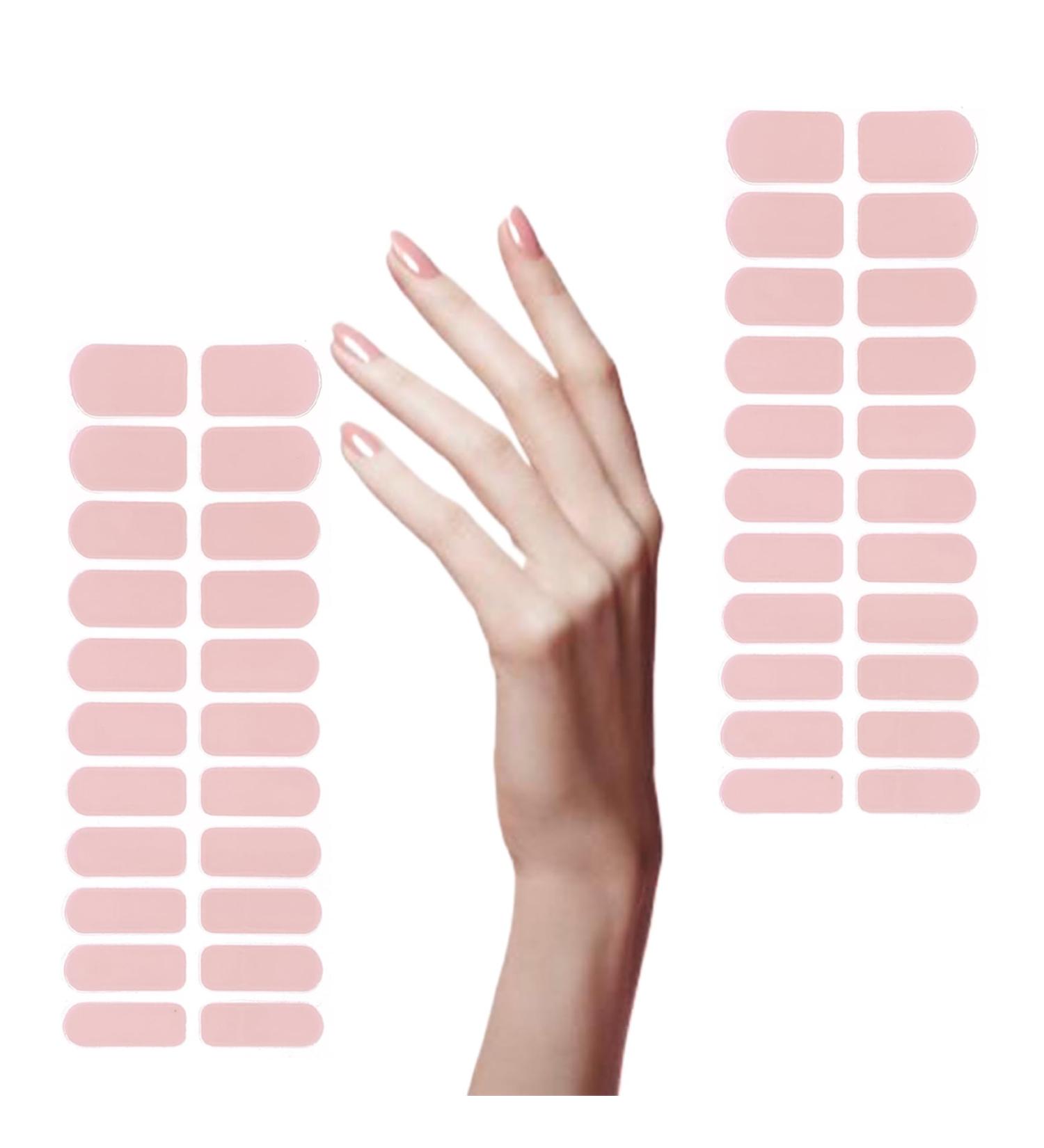 Nail Gel Stickers 44 PCS Gel Nail Stickers Light Colour Gel Nail Strips Long Lasting Nail Polish Strips Self Adhesive Sticker Nails Full Cover Nail Stickers for Women Girls - Buy Online on GoSupps.com