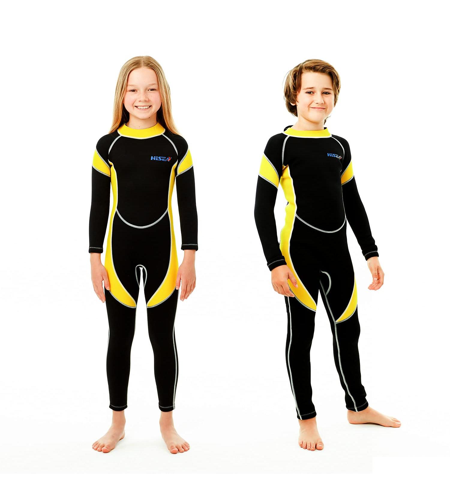 Kids Wetsuit for Boys Girls Toddlers by Scubadonkey | Wetsuit for Kids in 2.5mm Neoprene UPF 50+ | Meets CPSC Safety Requirements Yellow 4 - Buy Online on GoSupps.com