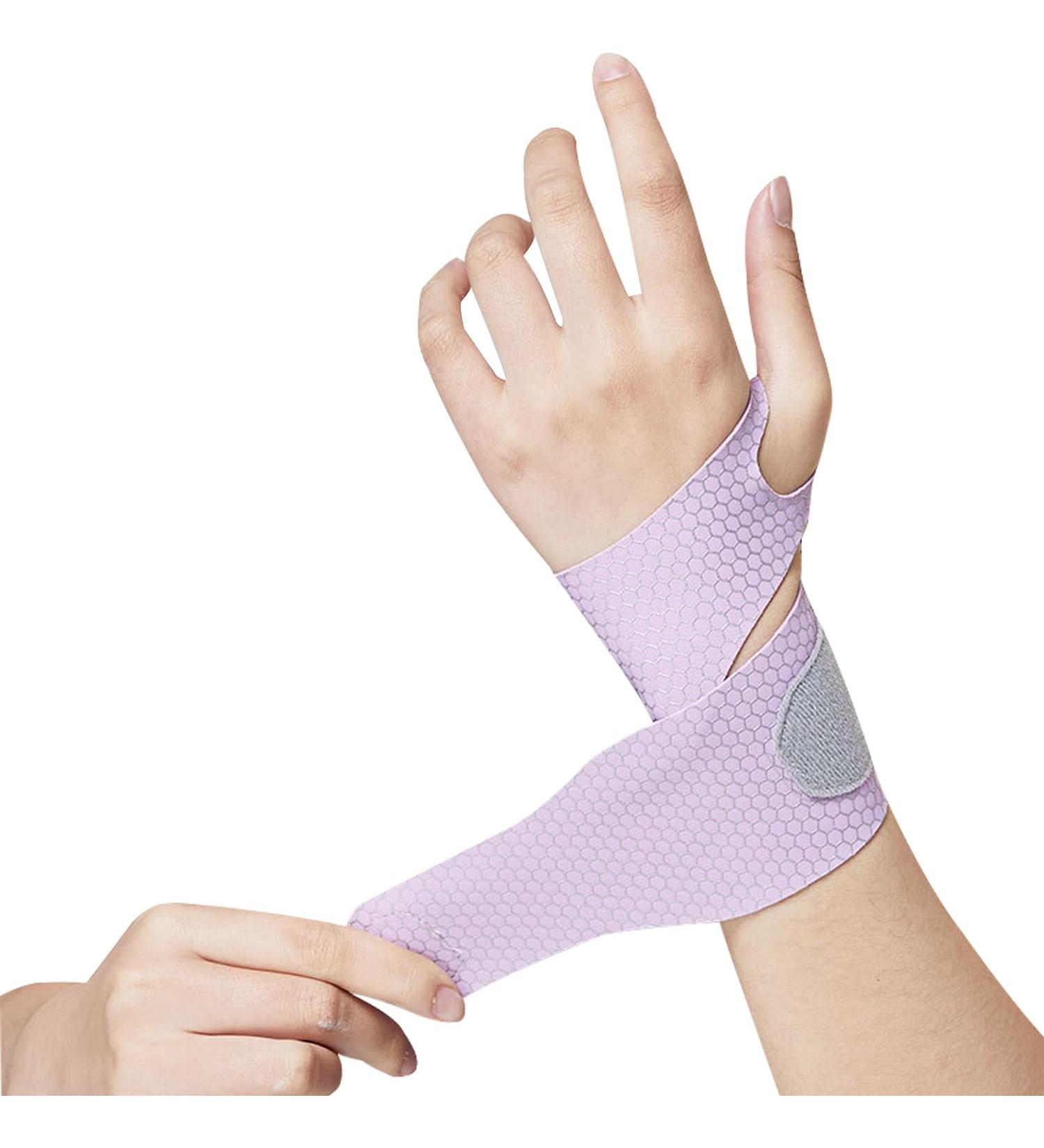 Ultra Thin Purple Wrist Brace Support for Carpal Tunnel | Breathable Adjustable Velcro Strap | Pain Relief for Tendonitis & Arthritis - Buy Online on GoSupps.com