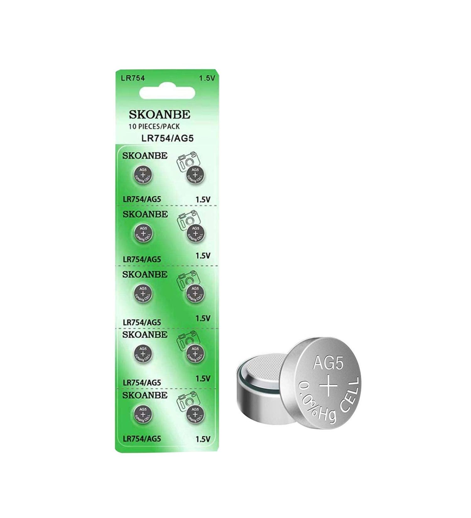 SKOANBE LR754 309/393 AG5 1.5V Watch Button Cell Batteries - 10-Pack for Laser Devices | Buy Online - Buy Online on GoSupps.com