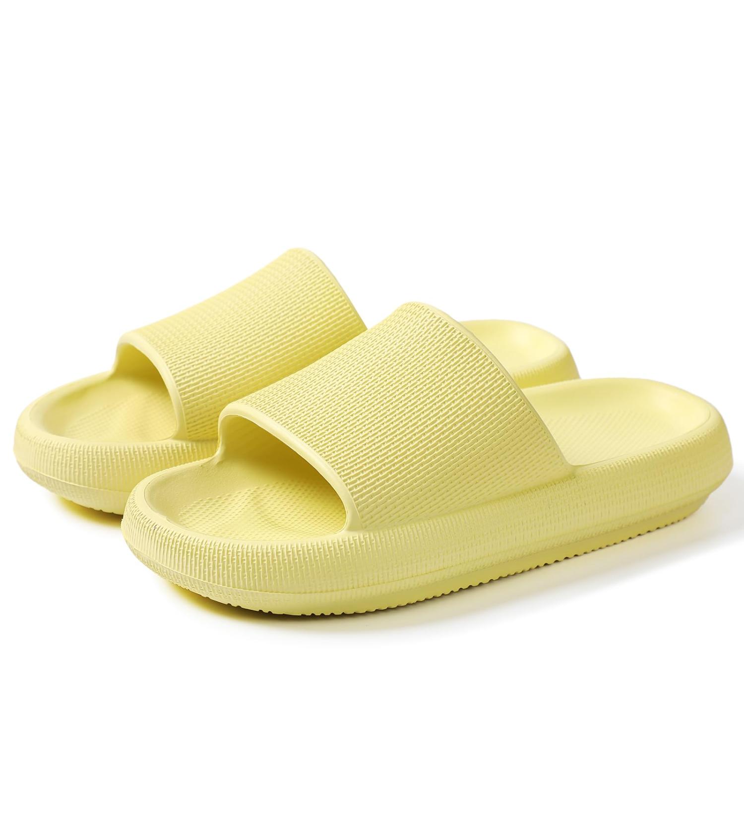 Monerffi Cloud Flip-Flops for Women & Men - Comfortable Non-Woven Slides & Bath Shoes in Lemon Yellow EU 38/39 - Buy Online on GoSupps.com