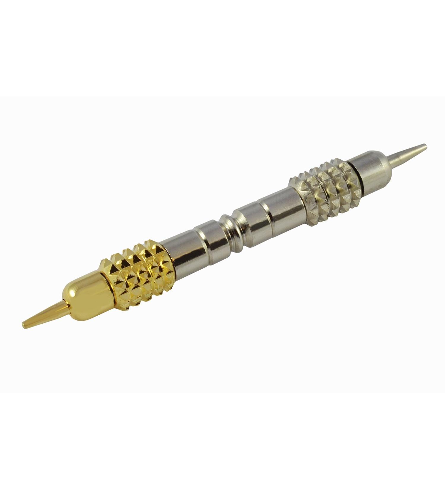 Leonidov acupressure pen (gold + silver) spring-loaded with massage function - High-quality point finder for acupuncture and acupressure