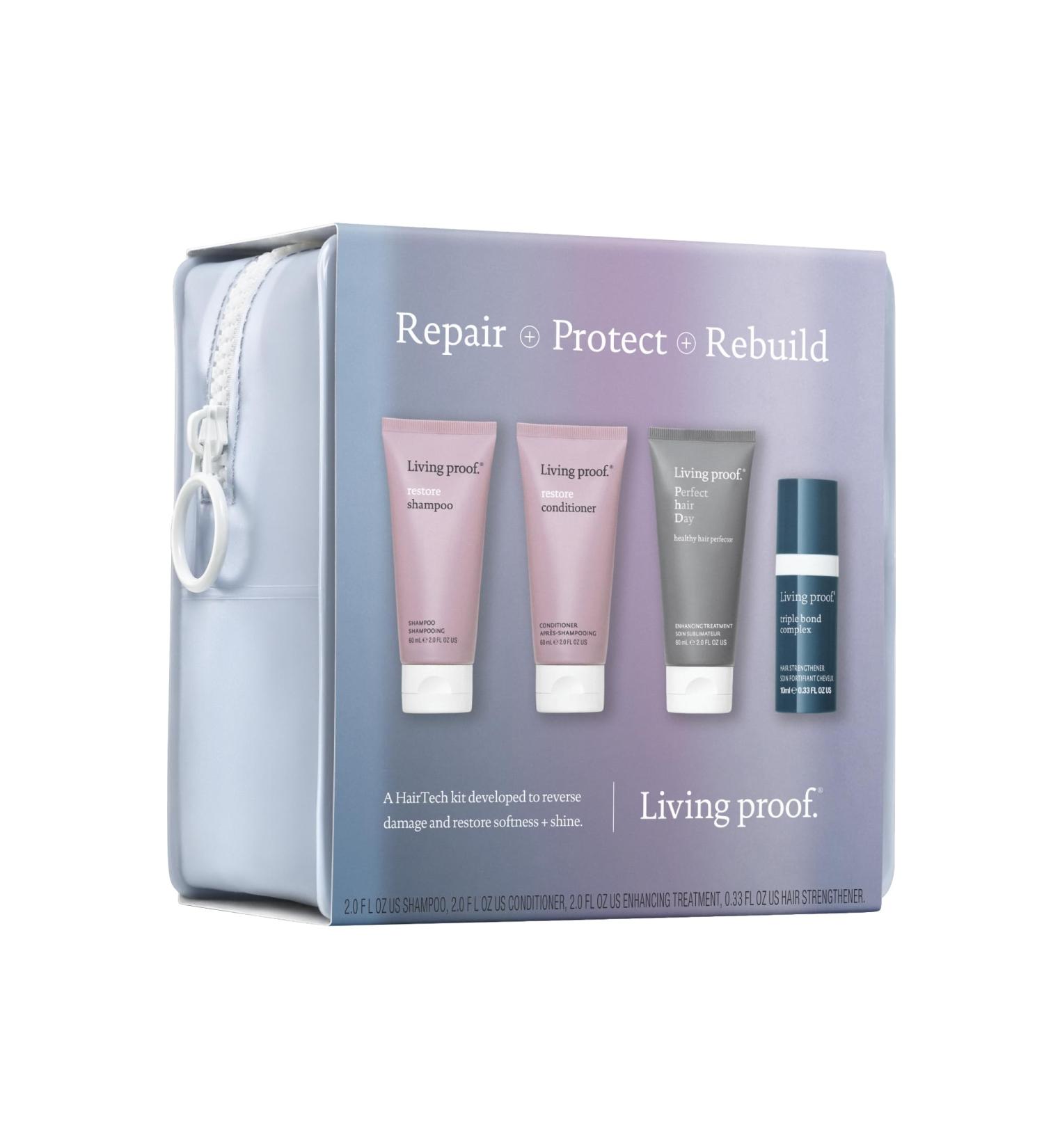 Buy Living Proof Repair + Protect + Rebuild Kit - Travel Size Shampoo & Conditioner | Healthy Hair Perfector & Triple Bond Complex - $73 Value - Buy Online on GoSupps.com