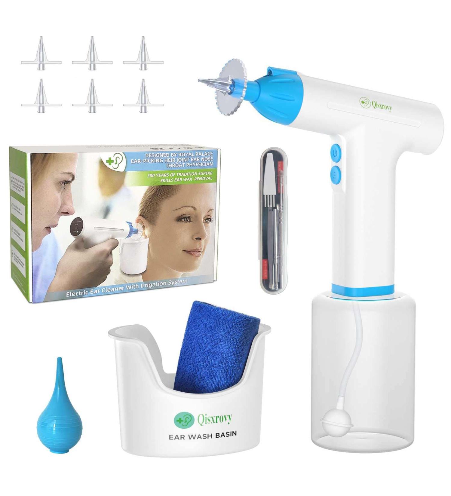 Qisxrovy Earwax Removal Kit - Safe & Easy Ear Irrigation System for Ear Cleaning | Ear Wax Cleaner with 3 Water Pressure Levels - Buy Online on GoSupps.com
