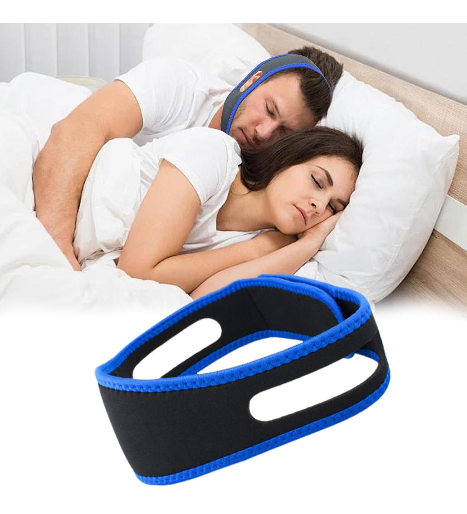 Anti Snoring Chin Strap | Adjustable Stop Snoring Device for Better Sleep | Effective Snore Reduction for Men & Women (Blue - Buy Online on GoSupps.com