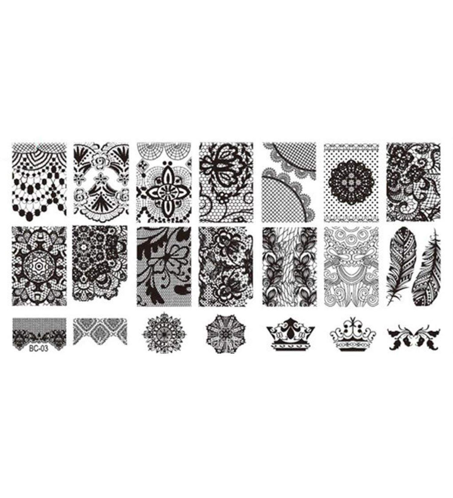 Vektenxi Premium Quality Lace Stamper Nails Art Stamp Stamping Nail Template Flowers Image Printer Plate - Buy Online on GoSupps.com