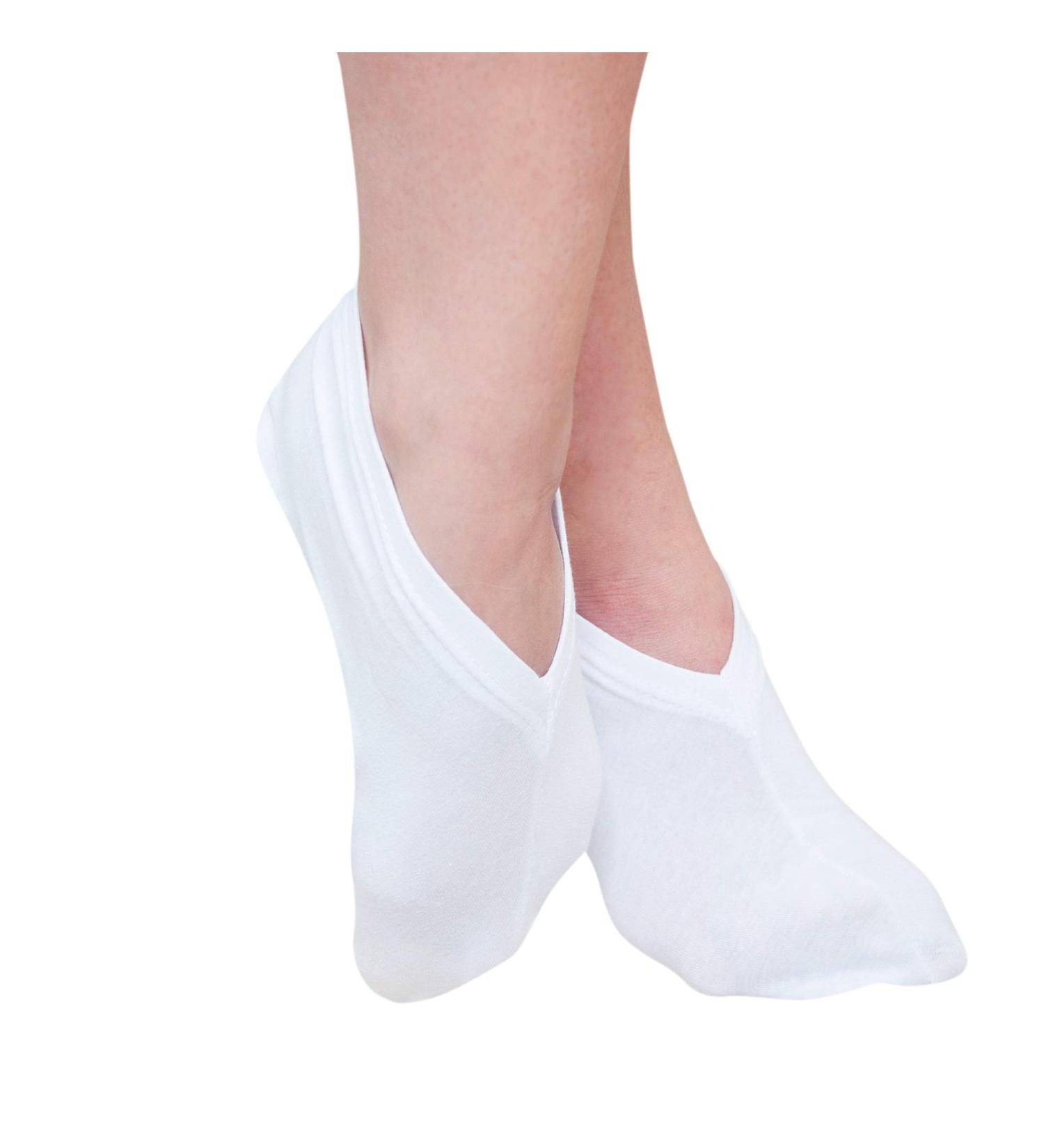 Eurow Moisturizing Therapy Socks - Cotton/Spandex Blend, White (2 Pairs) - Buy Online on GoSupps.com