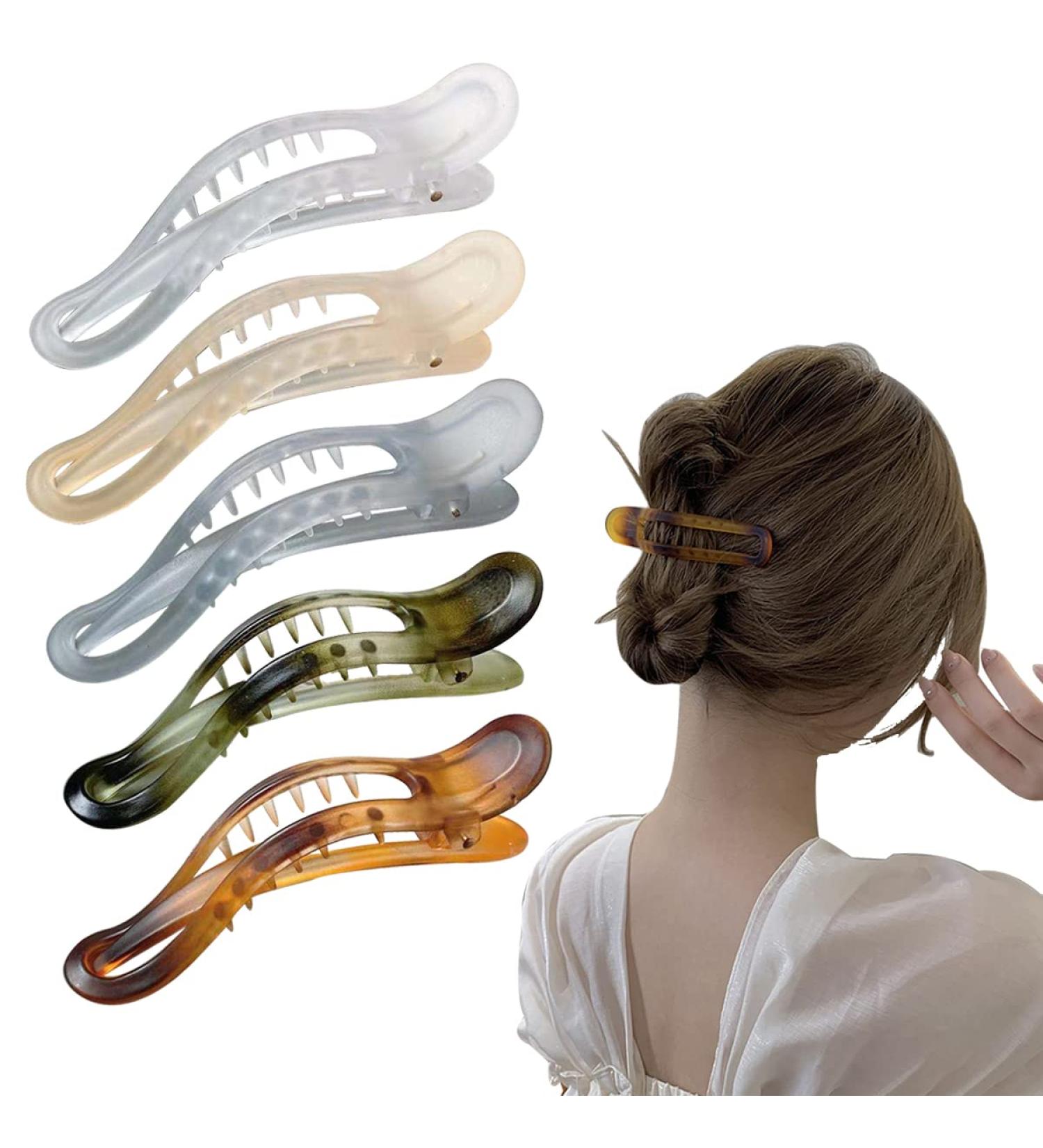 Aaiffey Alligator Hair Clips - 5 Pcs Matte Premium Strong Non-Slip Professional Styling Clips for Women - Ideal for Any Hairstyle - Buy Online on GoSupps.com