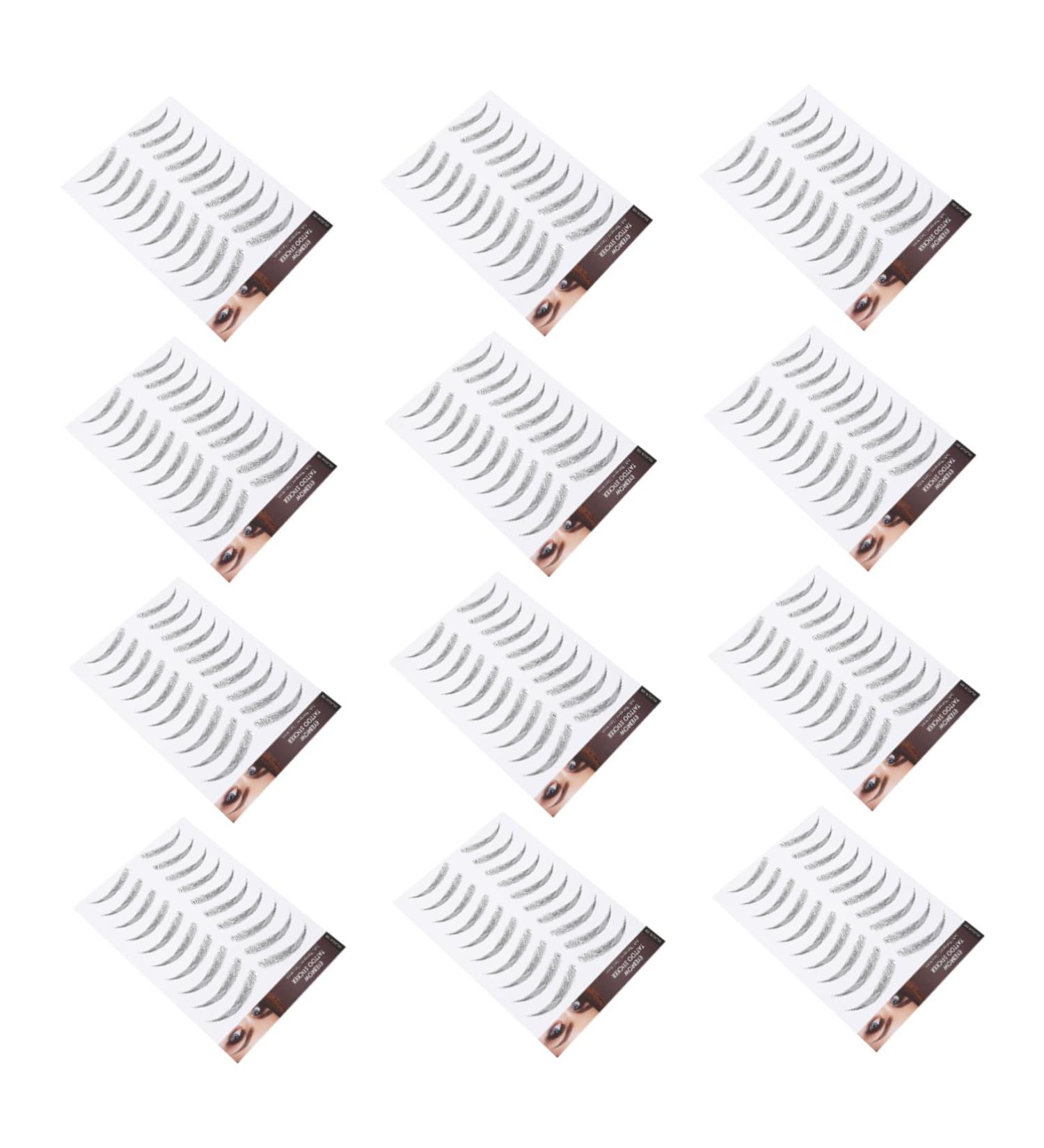 DOITOOL 12 Sheets Waterproof Eyebrow Stickers Tool Stickers Authentic Fake Eyebrows Temporary Brow Tattoos - Buy Online on GoSupps.com