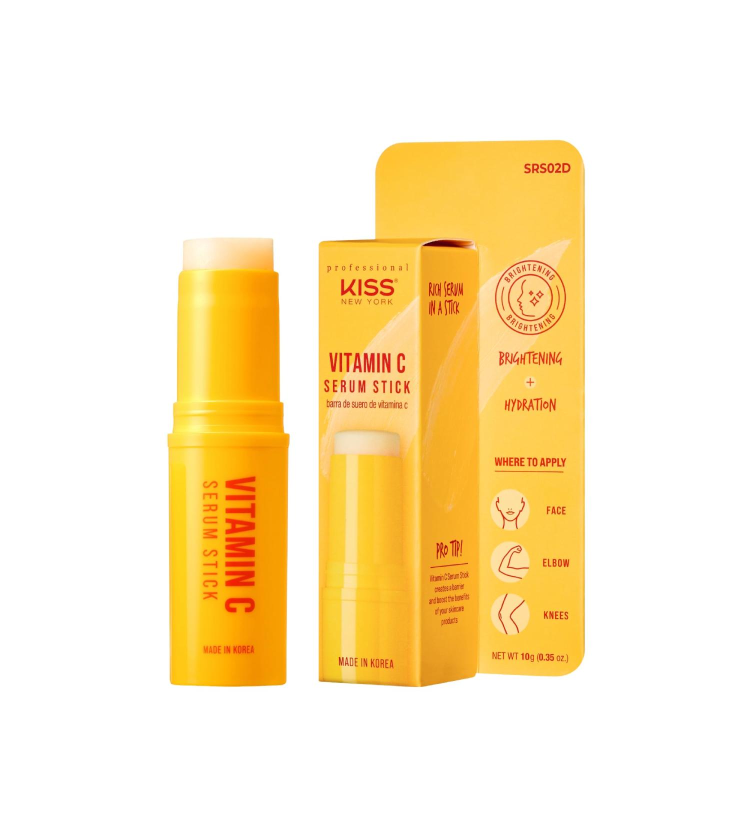KISS New York Professional Vitamin C Serum Stick - Brightening & Hydrating Balm for Face & Body Antioxidant-Rich Portable Skincare Even Tone Smooth Fine Lines - Made in Korea - Buy Online on GoSupps.com