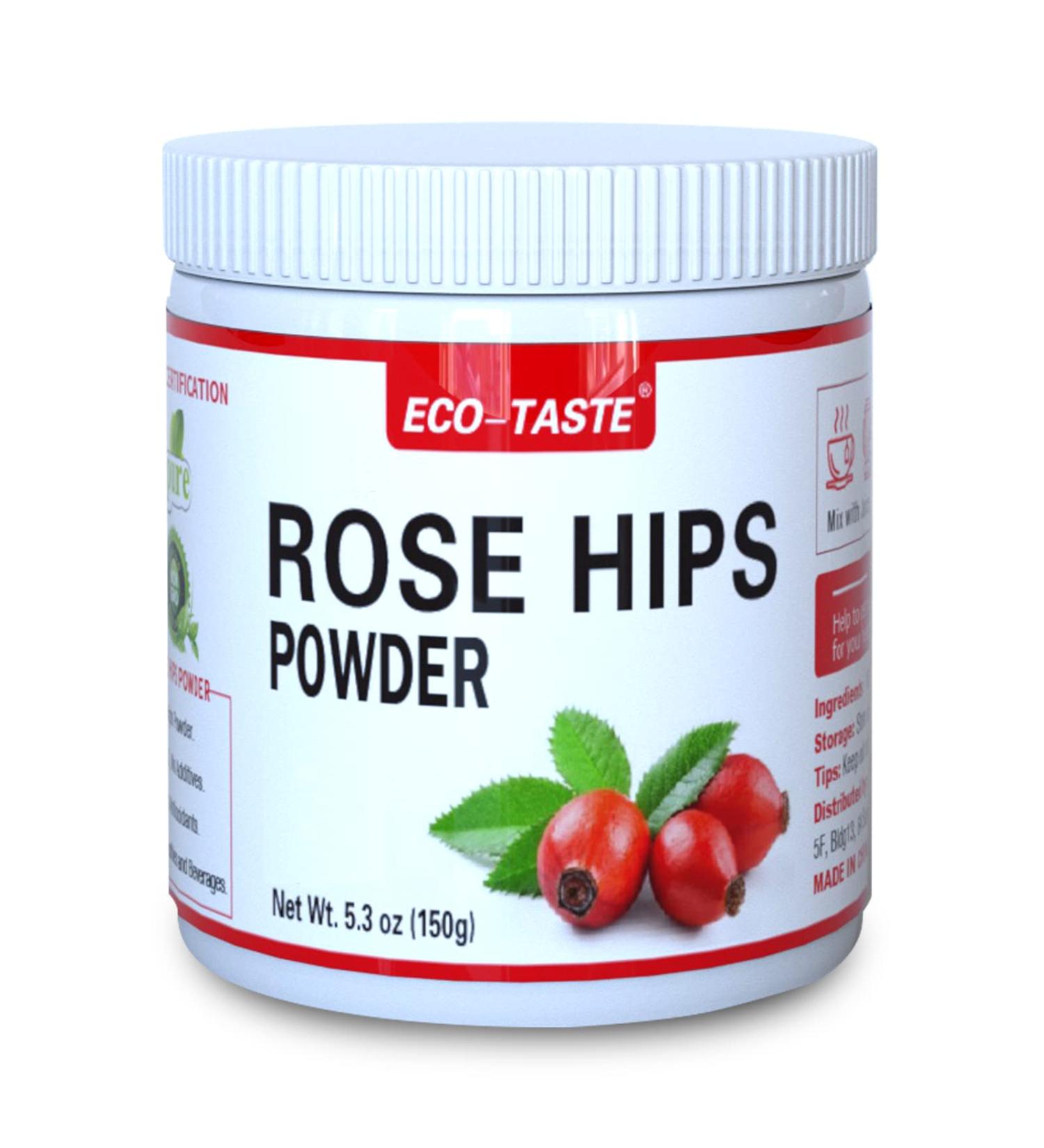 ECO-TASTE Rose Hips Powder 5.3oz - 100% Pure, Vegan Friendly, Non-GMO, No Additives - Buy Online on GoSupps.com