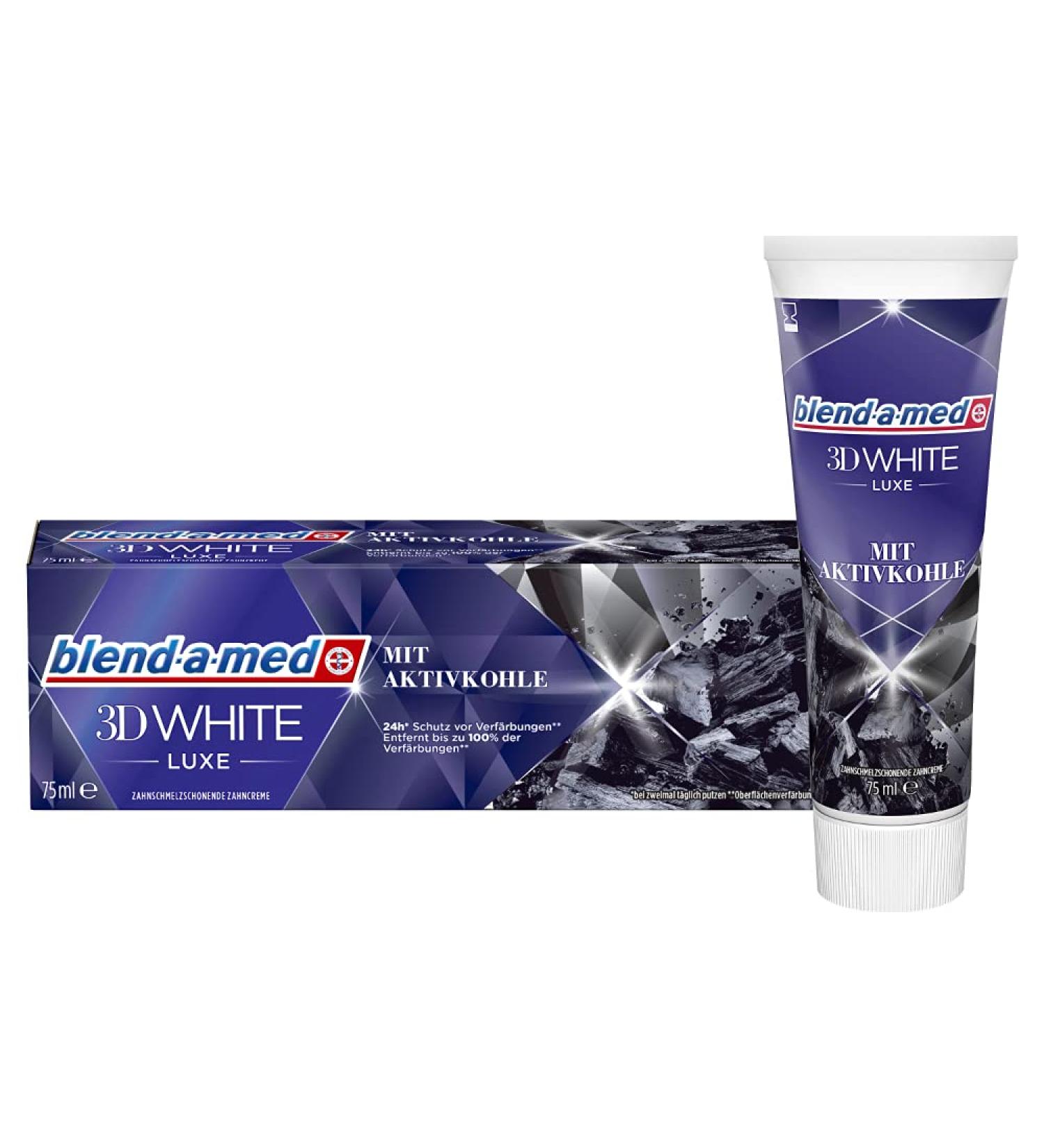 Buy Blend-a-Med 3D White Luxe Activated Charcoal Toothpaste 75ml - Whiten & Brighten Your Smile | International Shipping Available - Buy Online on GoSupps.com