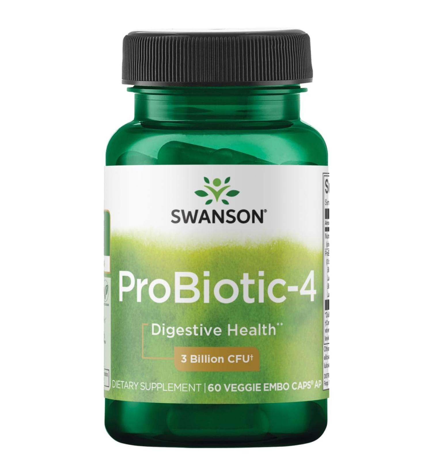 Swanson Probiotic-4 3 Billion Cfu 60 Veg Capsules