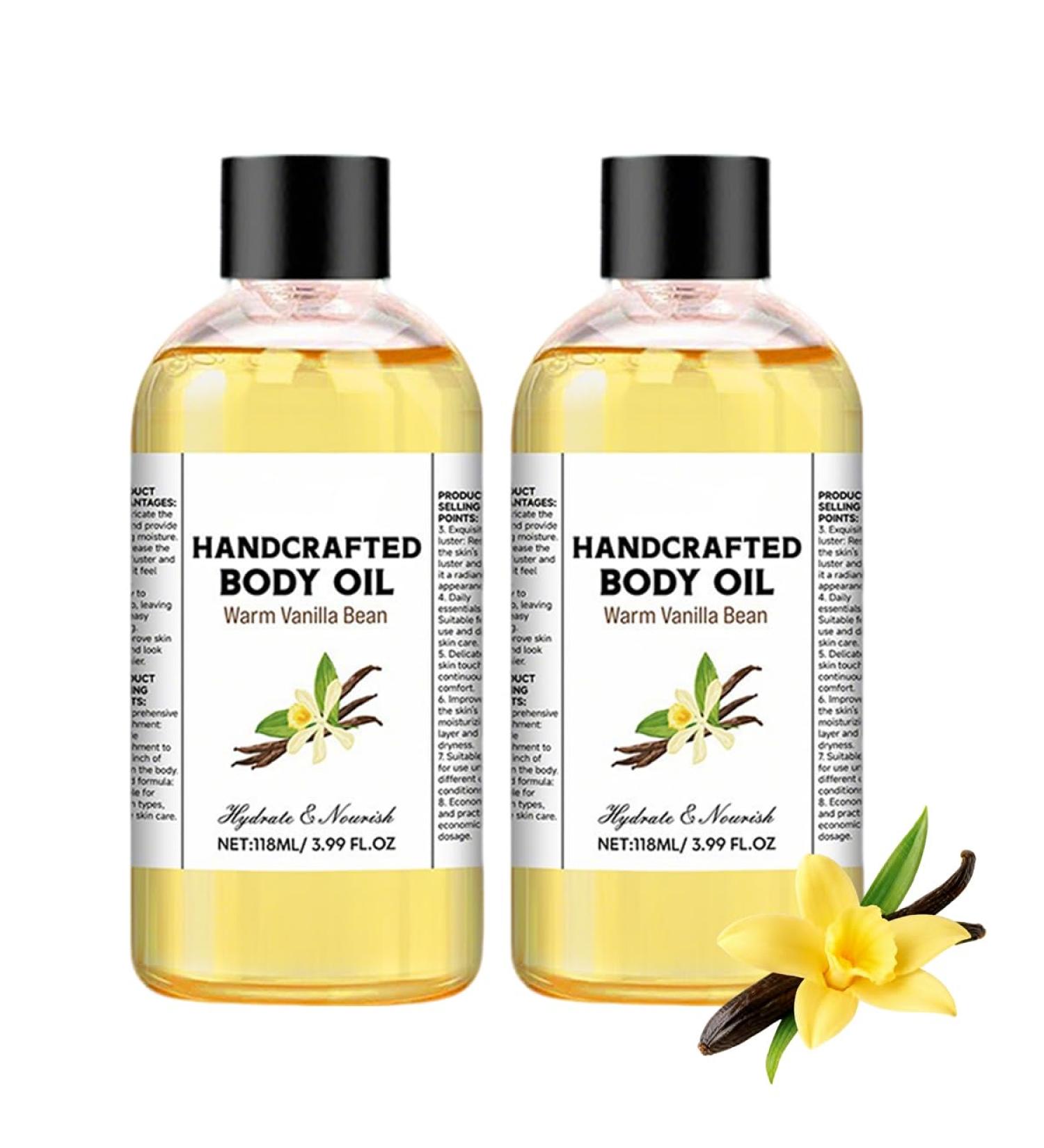 VSDFAW Handcrafted Hydrating Massage Oil Moisturizing Body Oil Vanilla Deeply Nourishing Formula For Smooth Moisturizer Skin For Men And Women(3.99Floz/Pcs) (2Pcs) - Buy Online on GoSupps.com