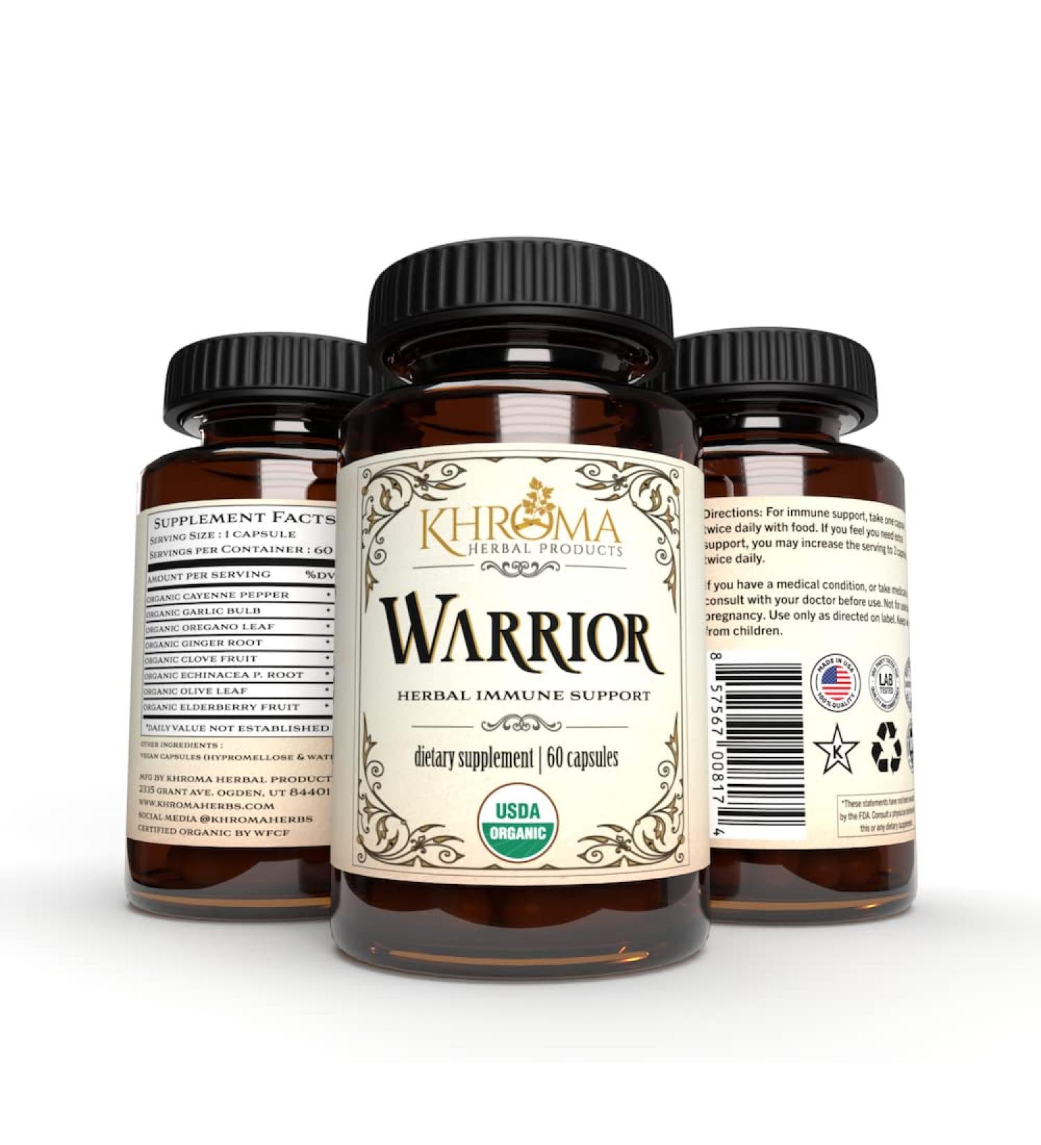Warrior Organic Immune System Support - 8 Potent Immunity Defense Herbs - Buy Online on GoSupps.com
