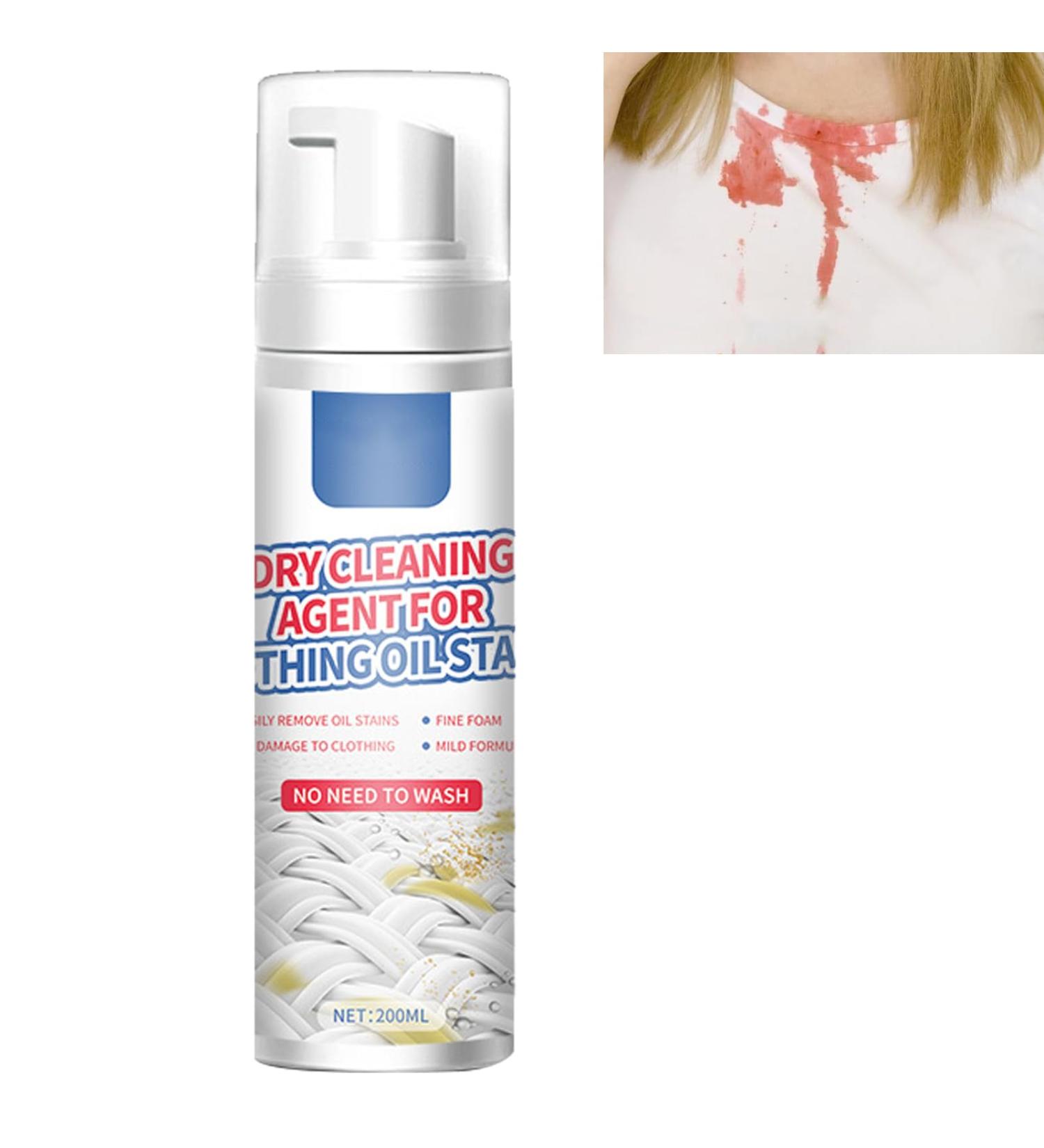 Tokaneit Dry Stain Remover For Clothes Dry Spot Cleaner For Clothes Dry Cleaning Spray Foam Dry Cleaning Agent Dry Foam Cleaner Dry Cleaning Spray for Clothing Oil Stains Stains Removal 200ml 1pc - Buy Online on GoSupps.com