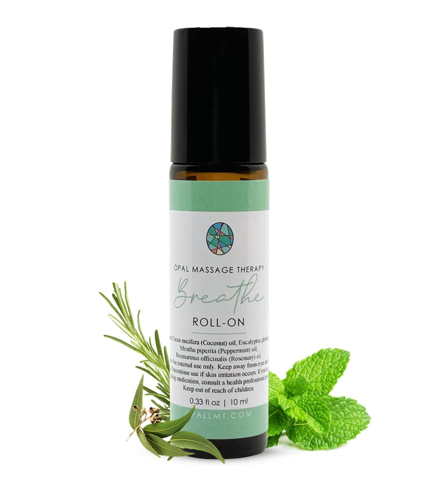 Premium Breathe Essential Oil Roll On Opal Massage Therapy