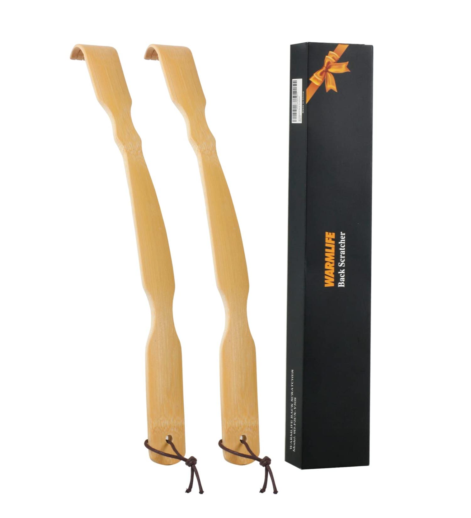 WarmLife Bamboo Back Scratcher - 2 Piece Set | 17 Inch Curved Long Handle | Perfect Gifts for Men Women Mom & Dad | International Shipping Available - Buy Online on GoSupps.com