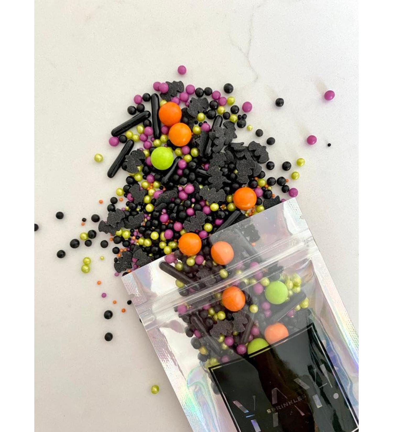 Edible 'Hocus Pocus' Halloween Cake Sprinkles Luxury Mix 45g Cupcake Cake Decoration White Sprinkles Cake Sprinkles Mix