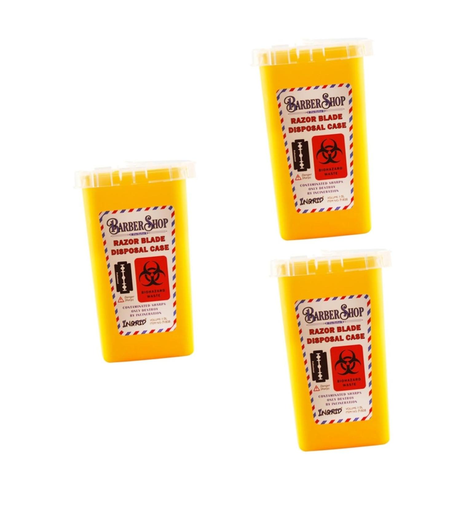 Minkissy 3-Piece Flip Barbershop Bench Kit - Safe Home & Shop Trash Can Buckets Razor Waste Lid Yellow (15.4x9.5cm) - Buy Online on GoSupps.com