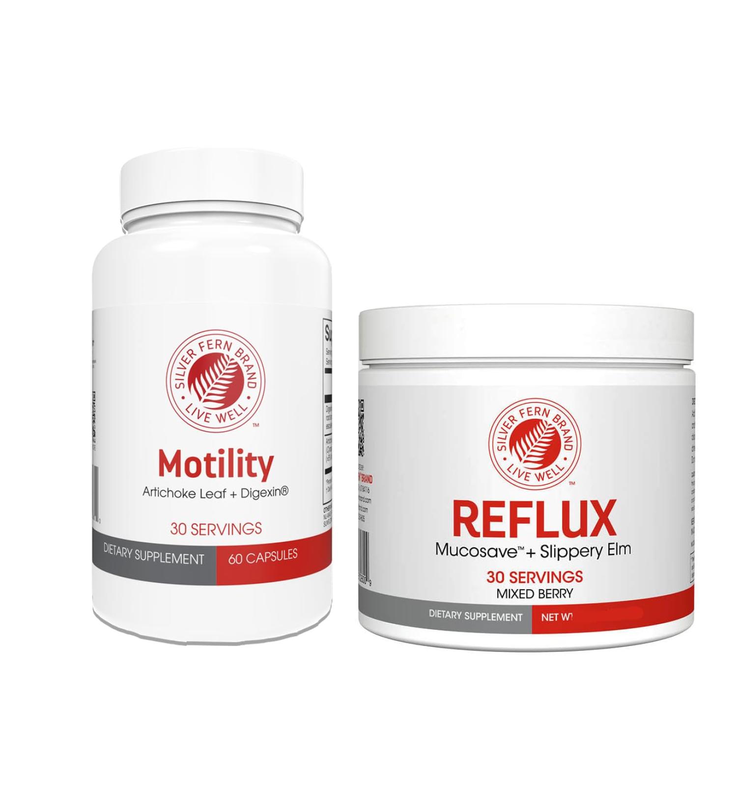 Silver Fern Brand Slow Motility+ Kit Digestive Support Bundle 30-Day Supply Berry Flavor Powder Capsules Artichoke Leaf Okra Ashwagandha MucoSave No Artificial Ingredients Made in USA Mixed Berry Pack of 1 - Buy Online on GoSupps.com