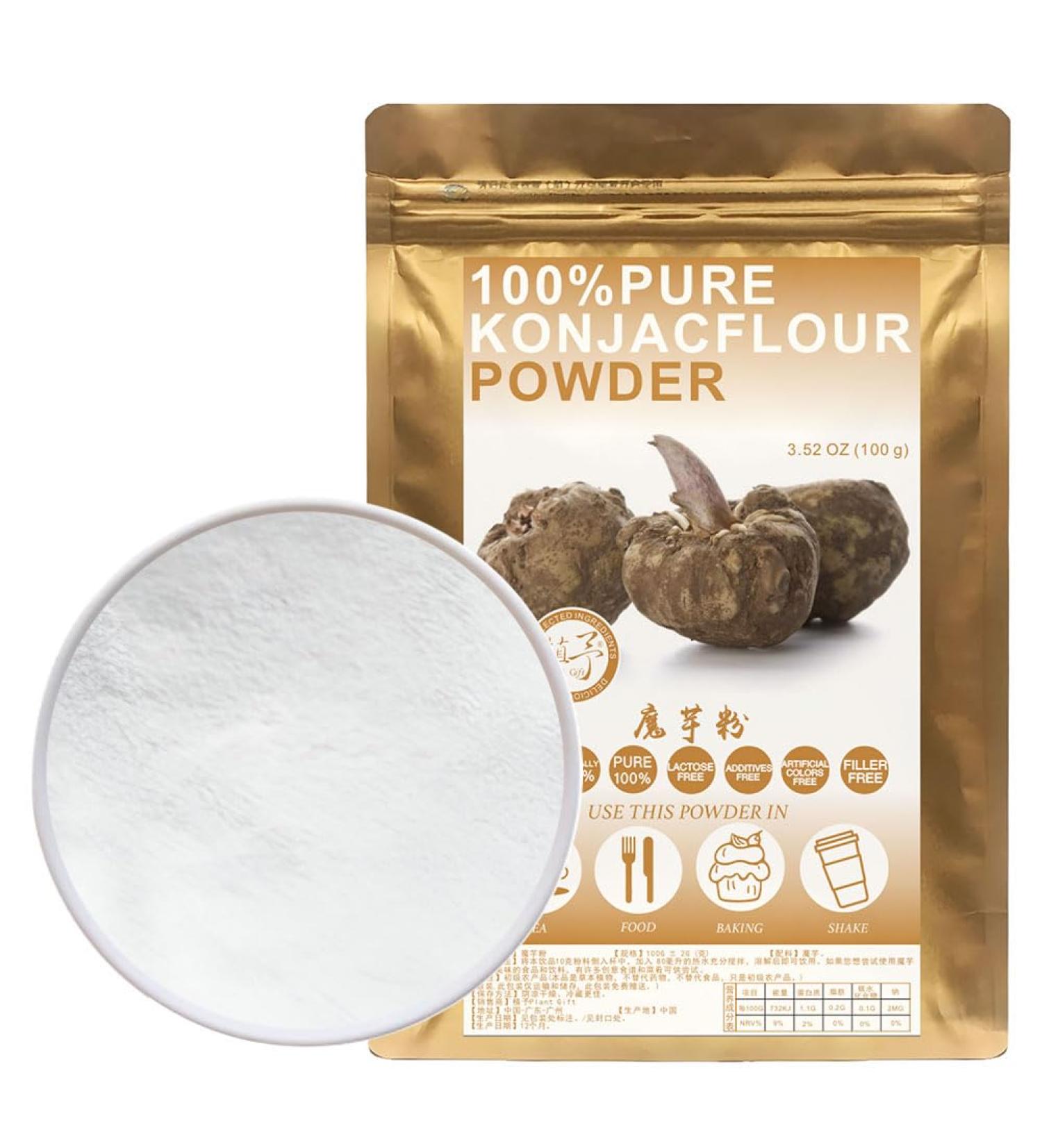 100% Natural Pure Konjak Powder 100g/3.52oz poudre de konjac utilis e comme substitut de l'amidon de ma s paississant | sans conservateur sans sucre ajout  - Buy Online on GoSupps.com